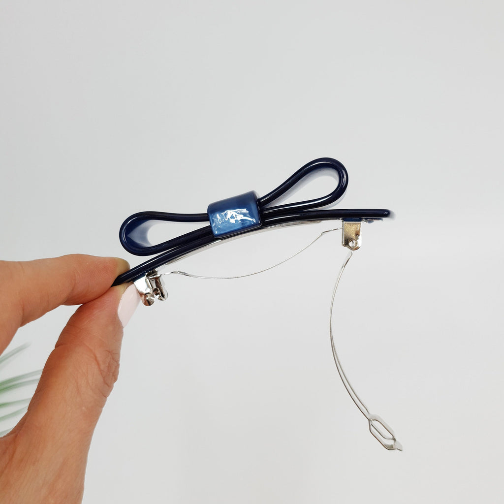 Vivid Color Bow Tie Hair Barrette (3.5 Inch) / Fashionable French Hair Pin / Hair Accessory for Woman / Automatic Hair Clip