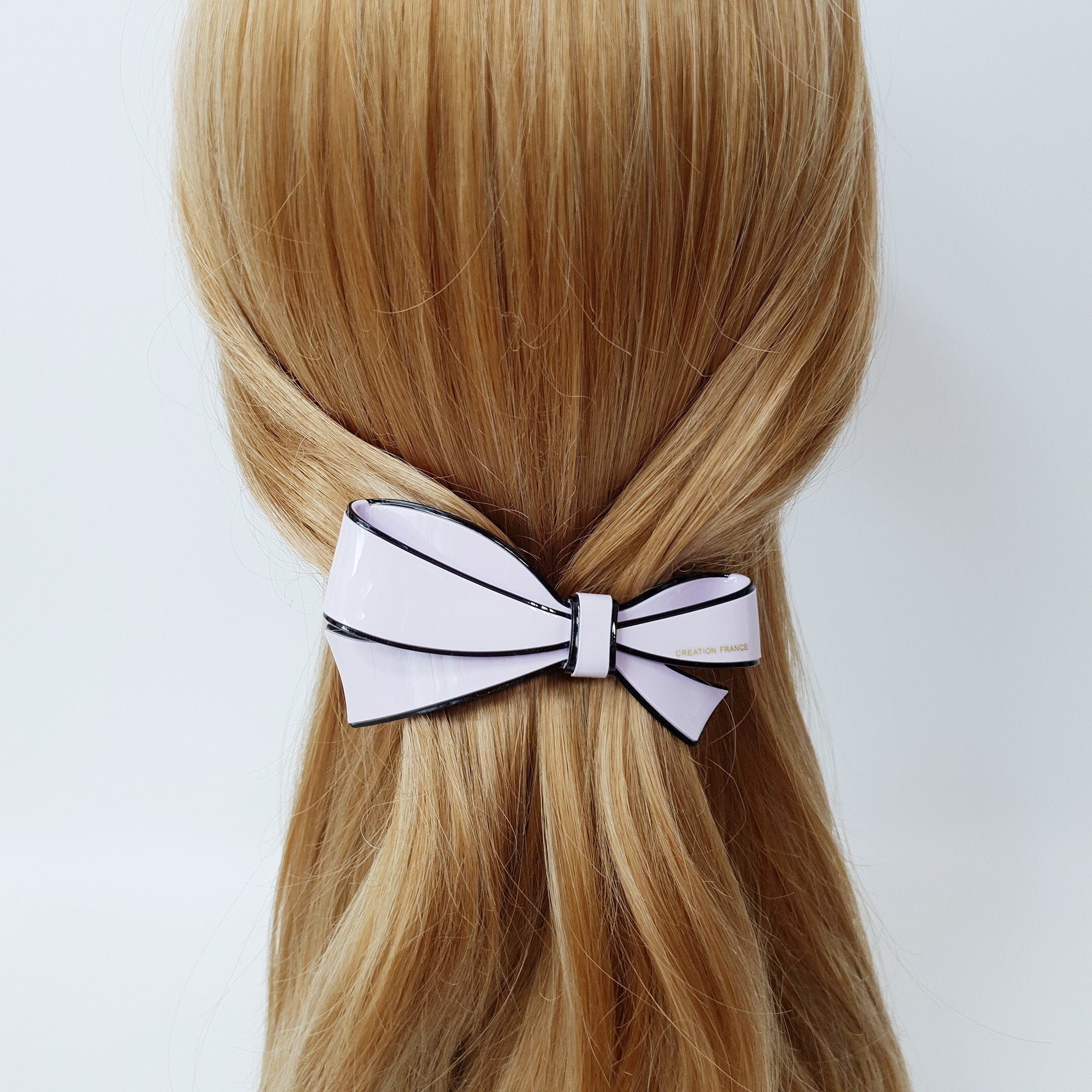 Pastel Color Leopard Big Ribbon Hair Barrette / Luxurious French Hair Pin / Hair Accessory for Woman / Automatic Hair Clip