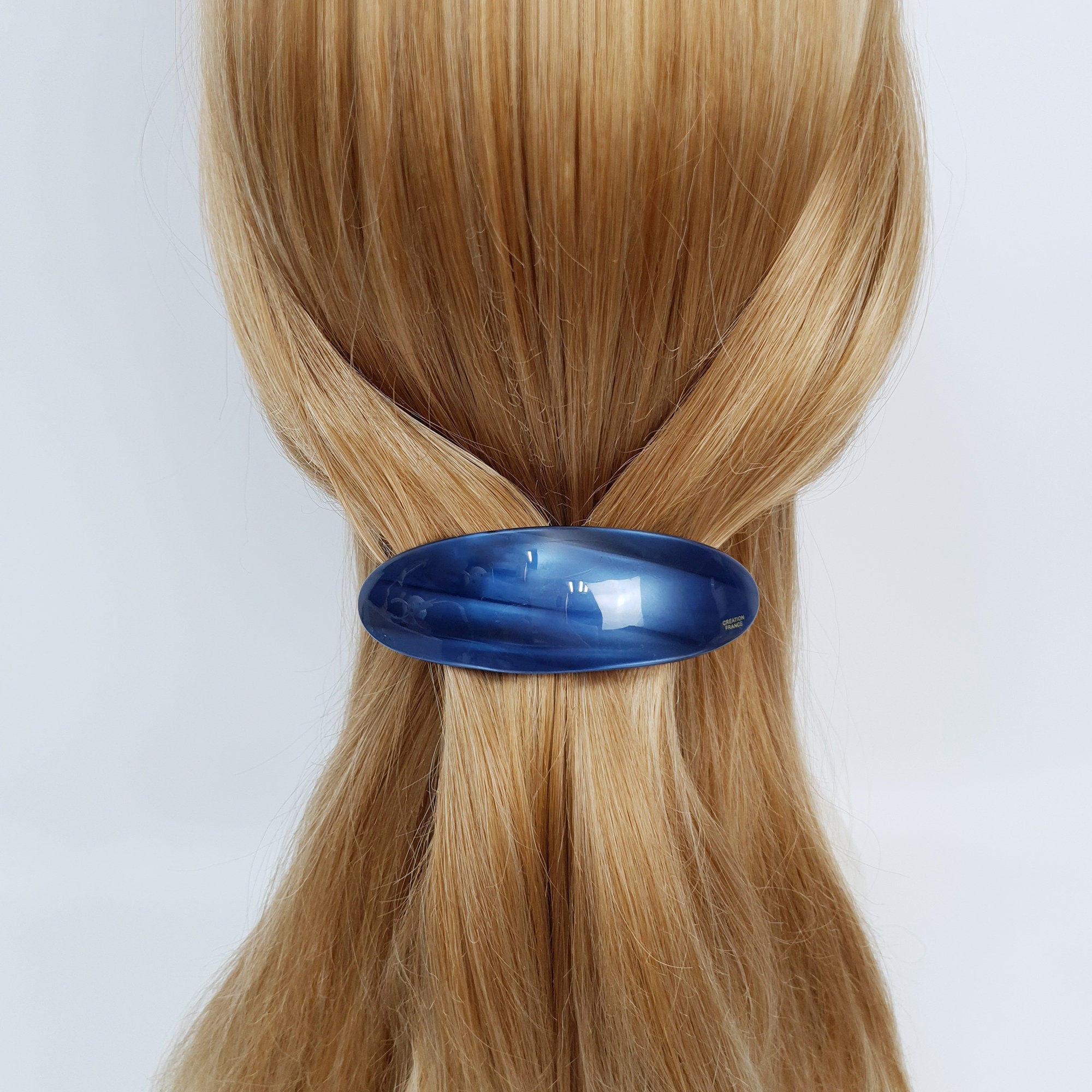 Leopard Round Oval Hair Barrette (3.7 Inch) / Tortoise Shell French Hair Pin / Hair Accessory for Woman / Automatic Hair Clip
