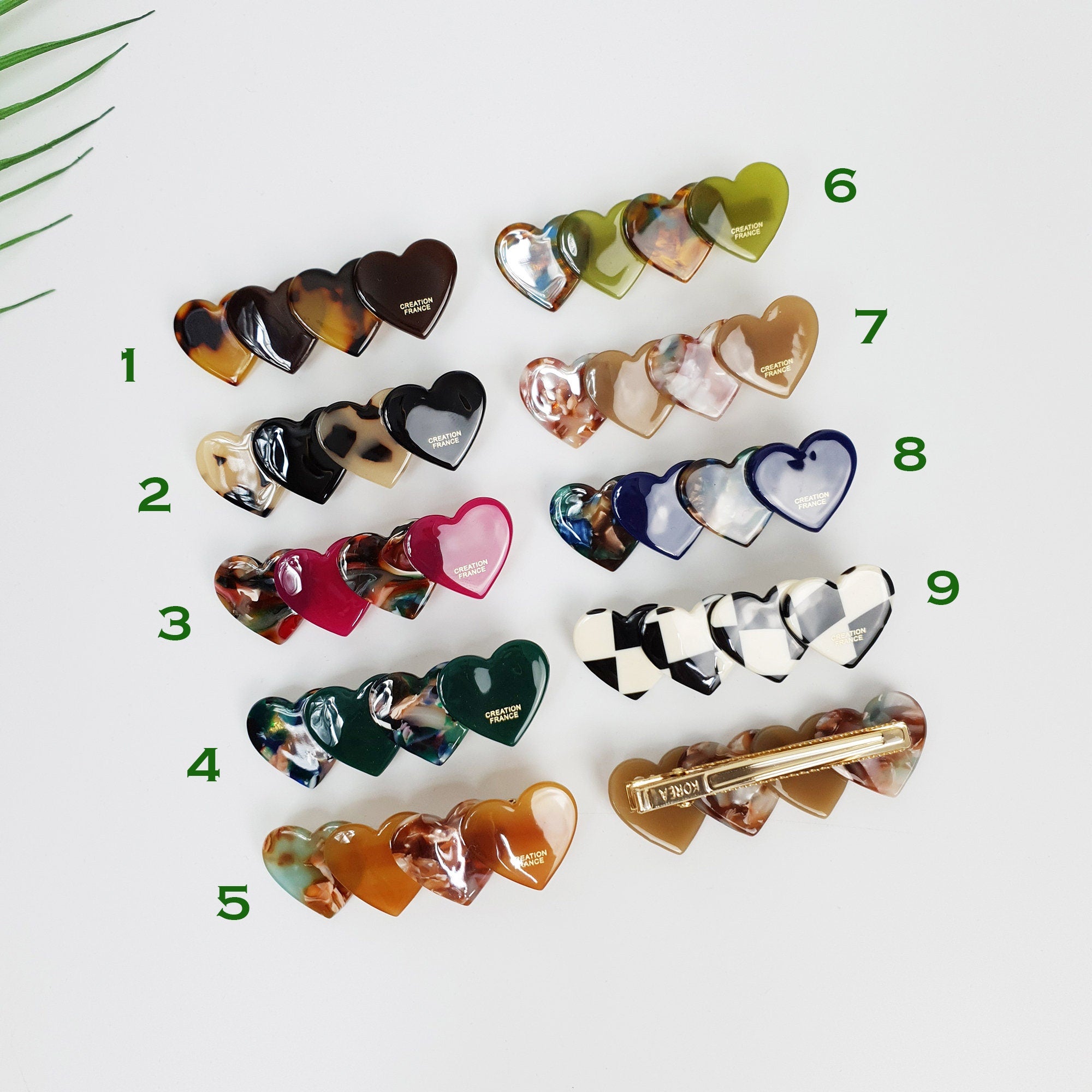 Leopard Art Double Heart Hair Claw Clip / Cute French Hair Pin / Alligator Hair Clip for Woman