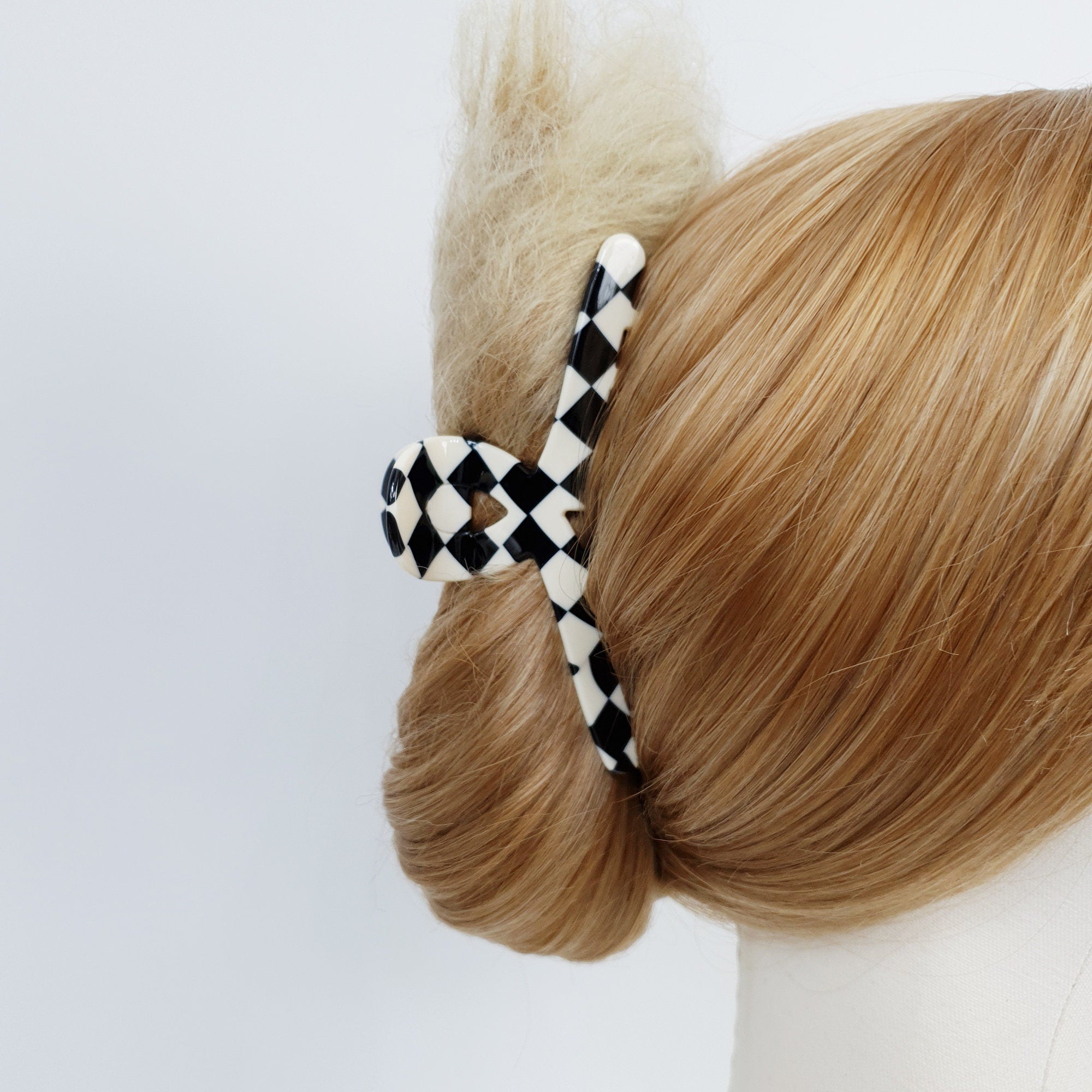 Black and White Checker Board Hair Clip / Simple French Hair Pin / Hair Accessory for Woman