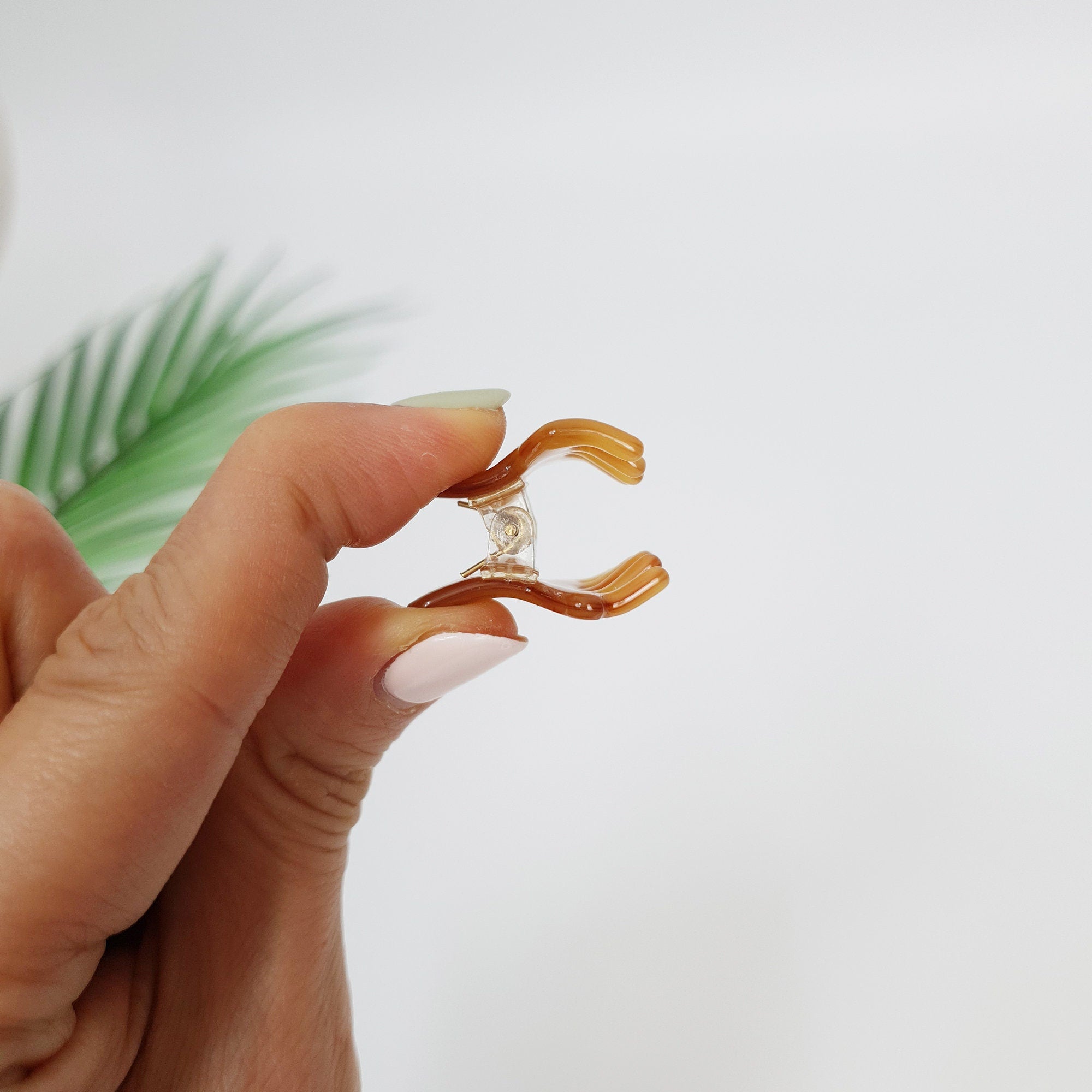 Fancy Cap Mini Hair Clip Claw (1.2 Inch) / Tortoise Shell Small French Hair Pin / Hair Barrette for Woman