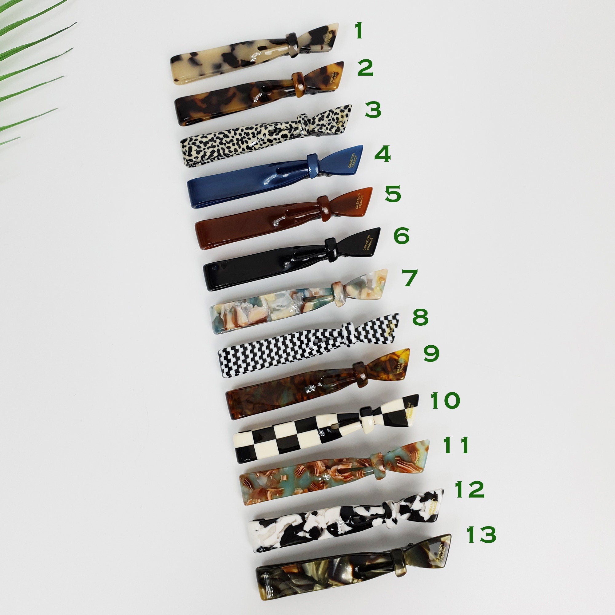 Leopard Tie Shape Hair Claw Clip (3.5 Inch) / Tortoise Shell Pure Color French Hair Pin / Alligator Hair Clip for Woman