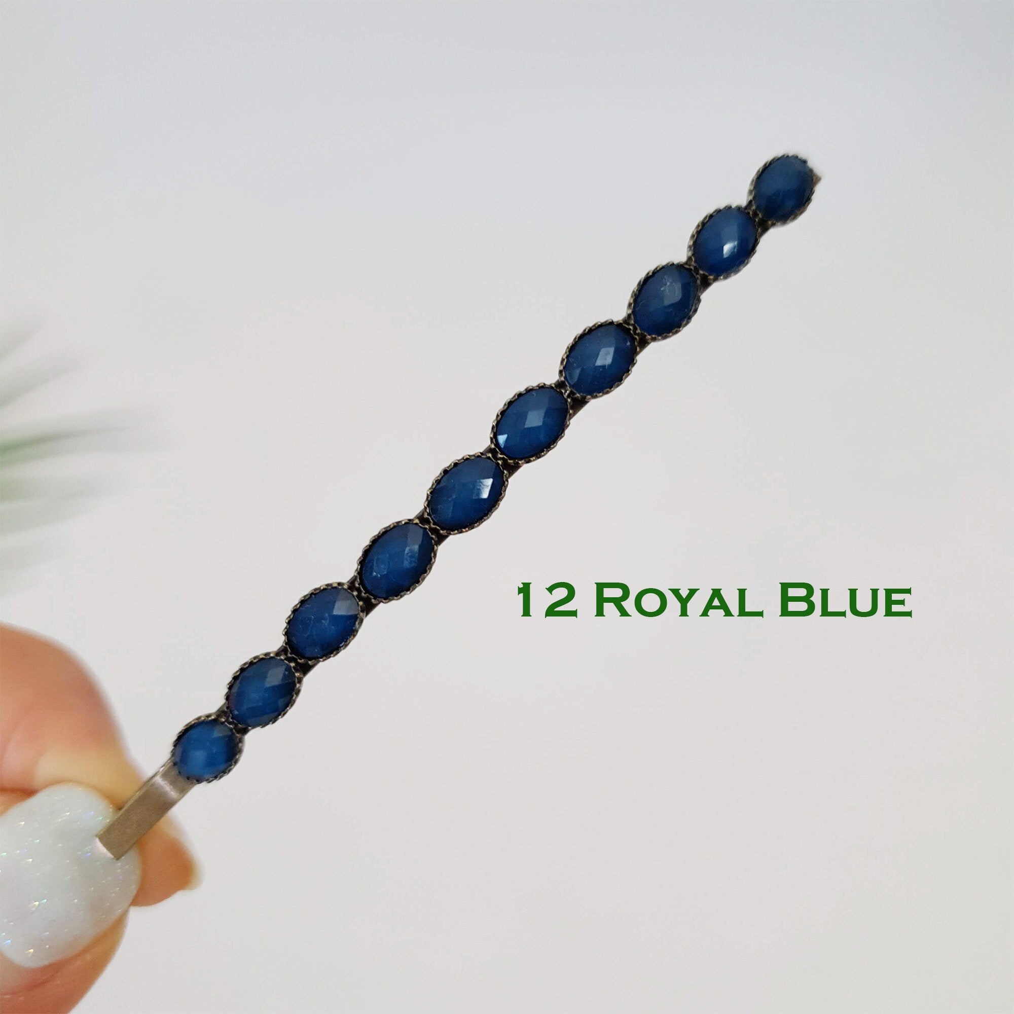 Formica Thin Long Hair Pin (3.2 Inch ) / Diamond Cut Formica Stone Decorated Bobby Pin / Vintage Hair Accessory for Woman