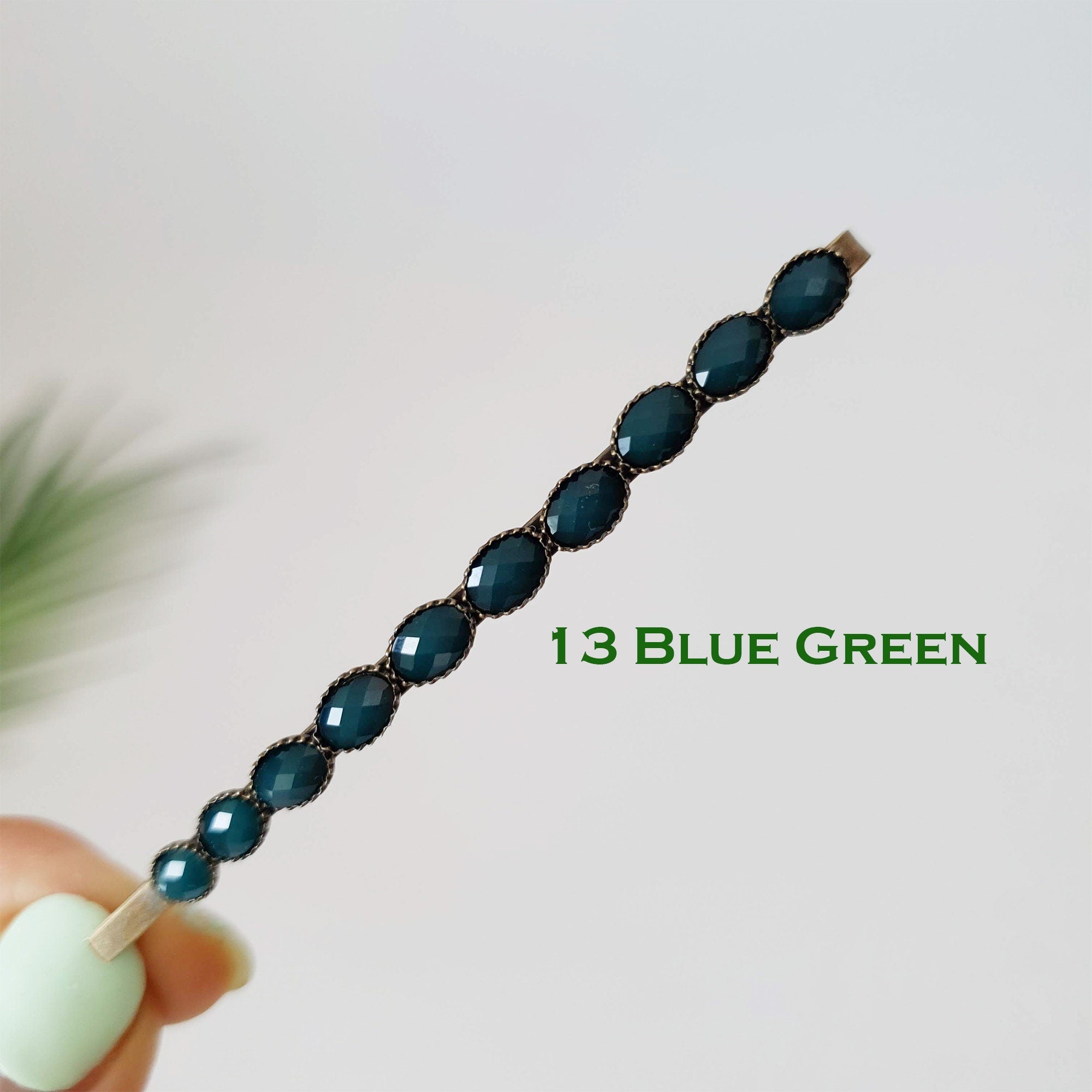 Formica Thin Long Hair Pin (3.2 Inch ) / Diamond Cut Formica Stone Decorated Bobby Pin / Vintage Hair Accessory for Woman