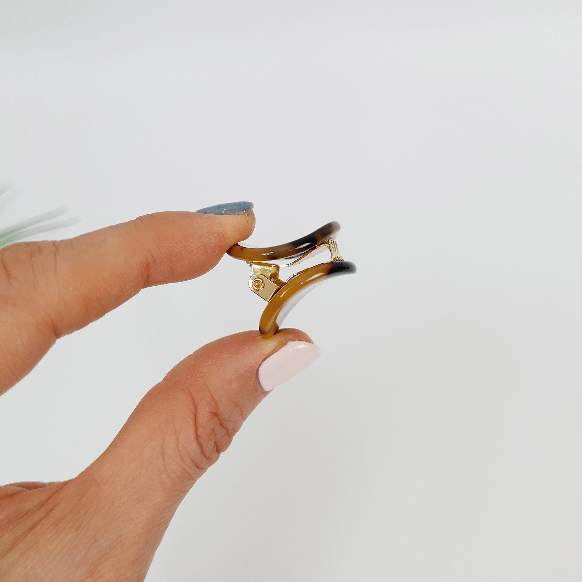 Marble Modern Mini Hair Clip Claw / Tortoise Shell Small French Pin / Hair Barrette for Woman / Leopard Hair Clips
