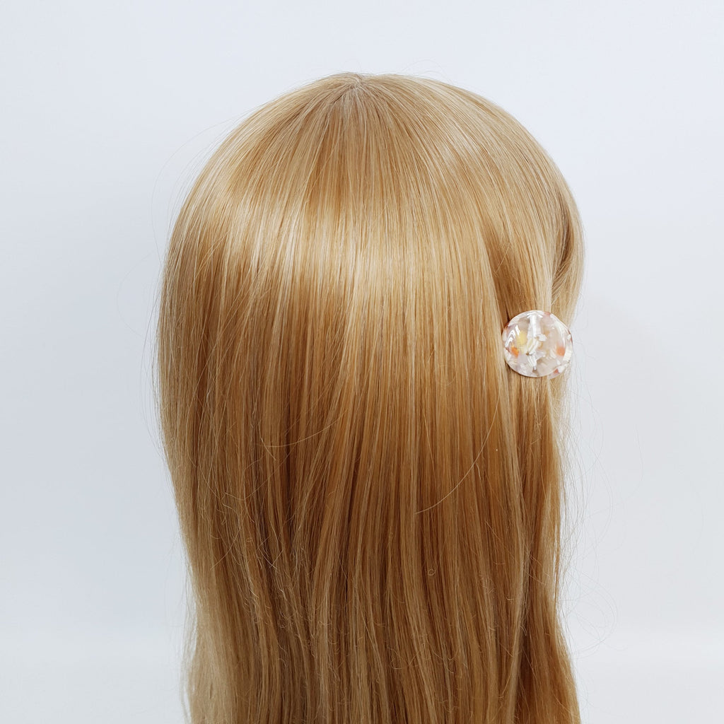 Modern Circle Mini Hair Clip Claw / Tortoise Shell Small French Pin / Hair Barrette for Woman