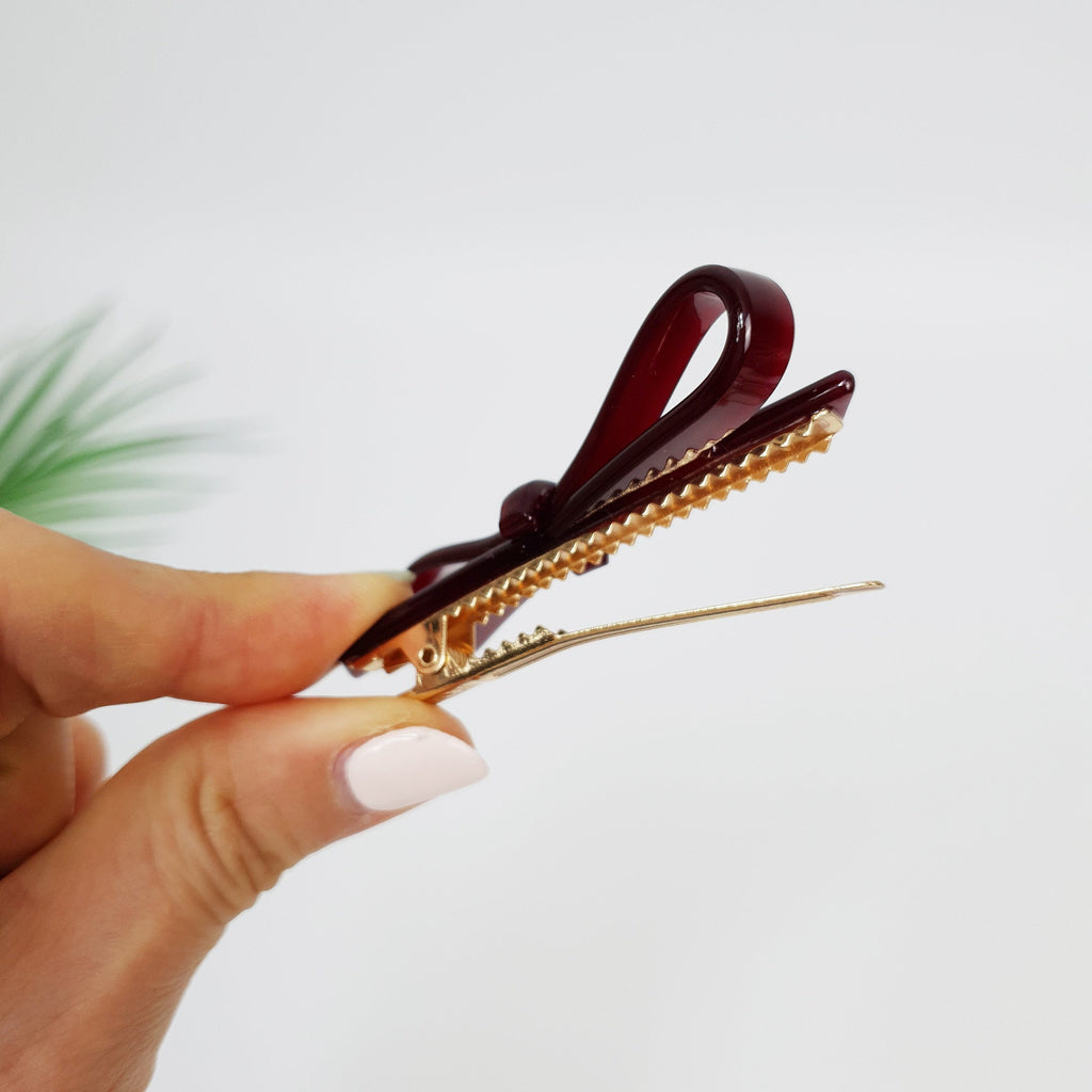 Pure Color Simple Ribbon Hair Claw Clip (2.8 Inch) / Cute French Hair Pin / Alligator Hair Clip for Woman