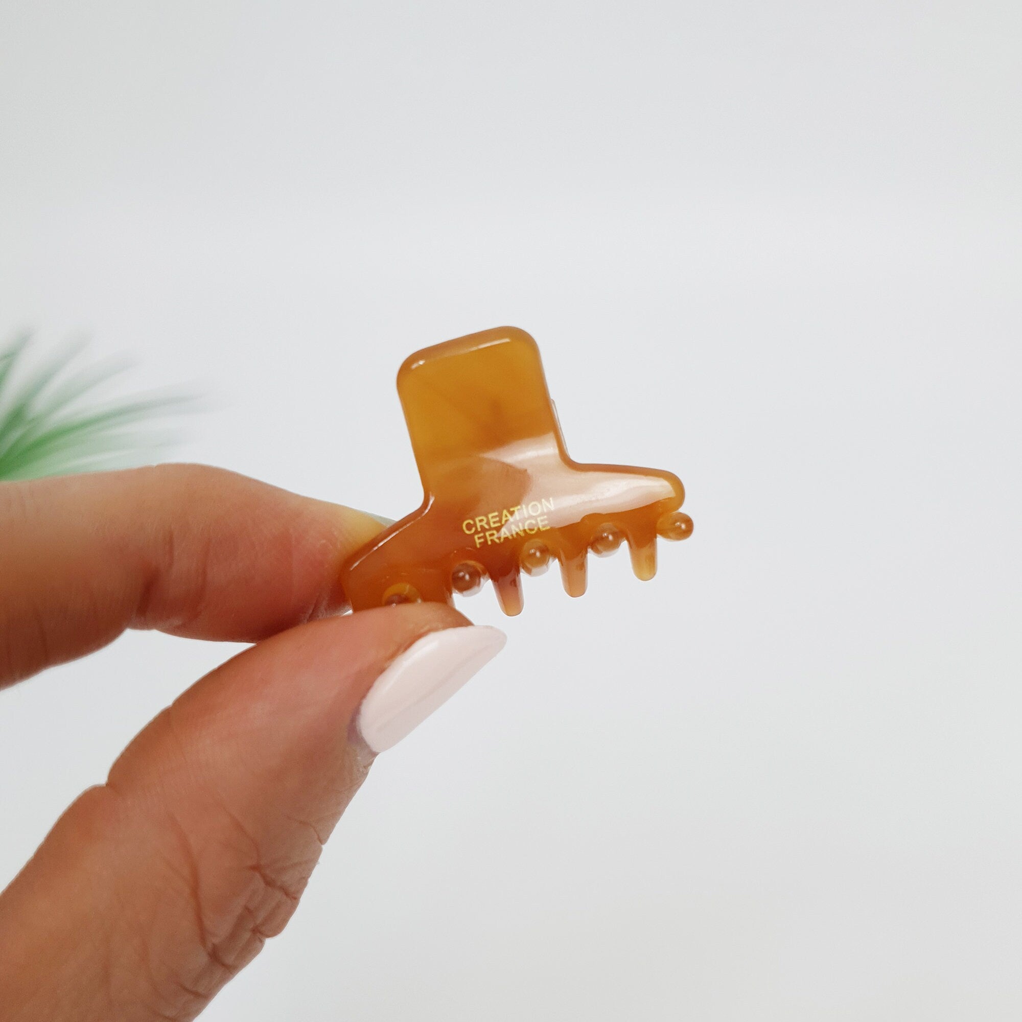 Fancy Cap Mini Hair Clip Claw (1.2 Inch) / Tortoise Shell Small French Hair Pin / Hair Barrette for Woman