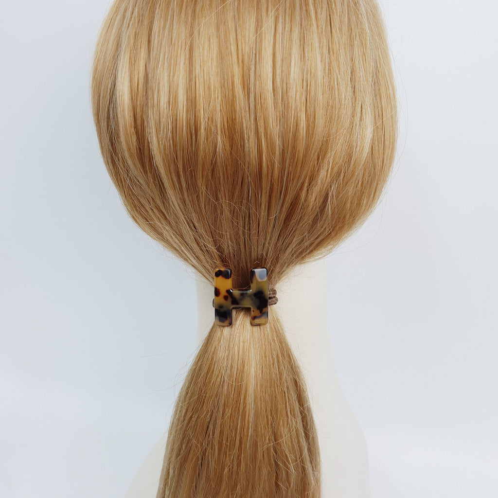 Leopard Marble H Shape Hair Tie / Vivid Color Tortoise Shell Ponytail Holder / Hair Accessory for Woman / French Hair Pin