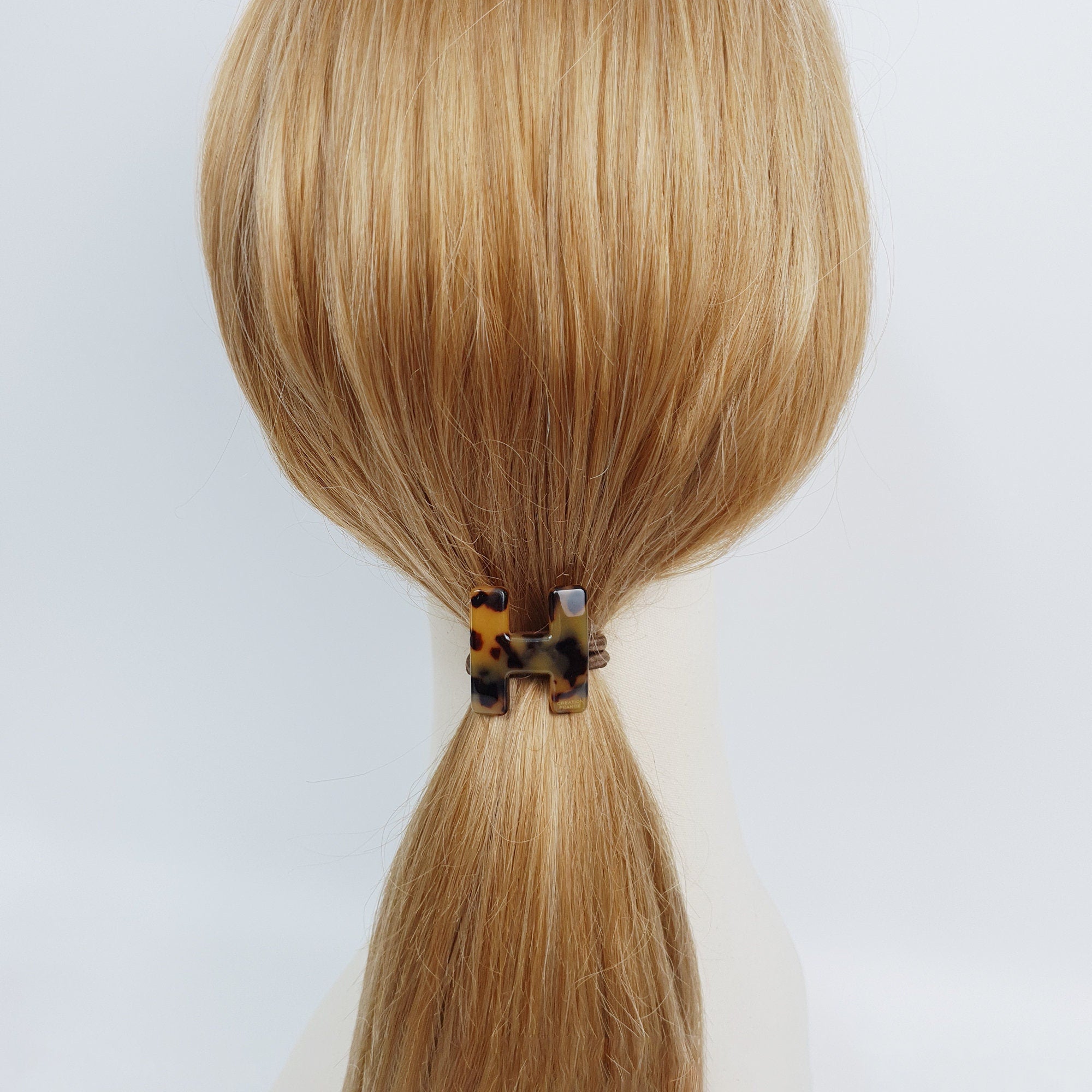 Leopard Marble H Shape Hair Tie / Vivid Color Tortoise Shell Ponytail Holder / Hair Accessory for Woman / French Hair Pin