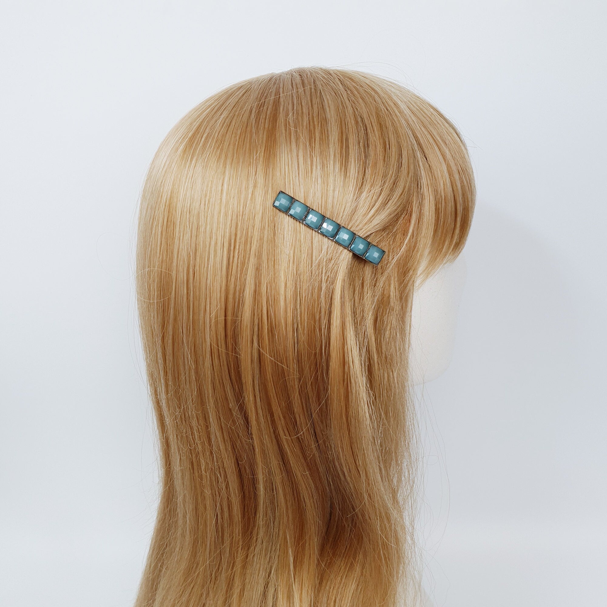 Vintage Antique Formica Mini Square Hair Claw Clip (2.4 Inch) / Vivid Color Hair Pin / Alligator Hair Clip for Woman