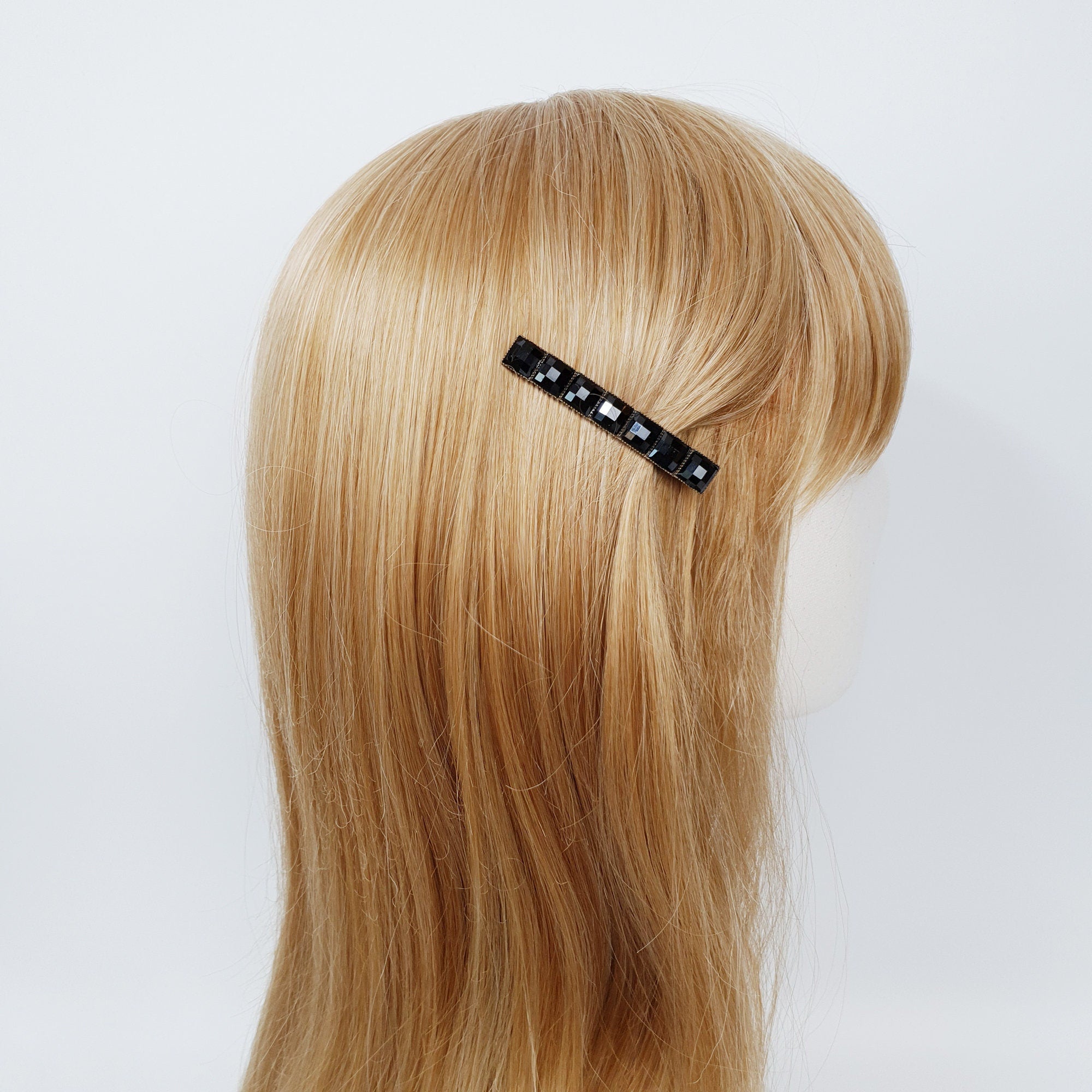 Vintage Antique Formica Mini Square Hair Claw Clip (2.4 Inch) / Vivid Color Hair Pin / Alligator Hair Clip for Woman