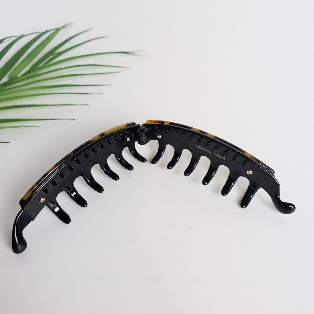 Leopard Marble Banana Claw Clip / Tortoise Shell Hair Comb Barrette / Clincher Comb Hair Accessory