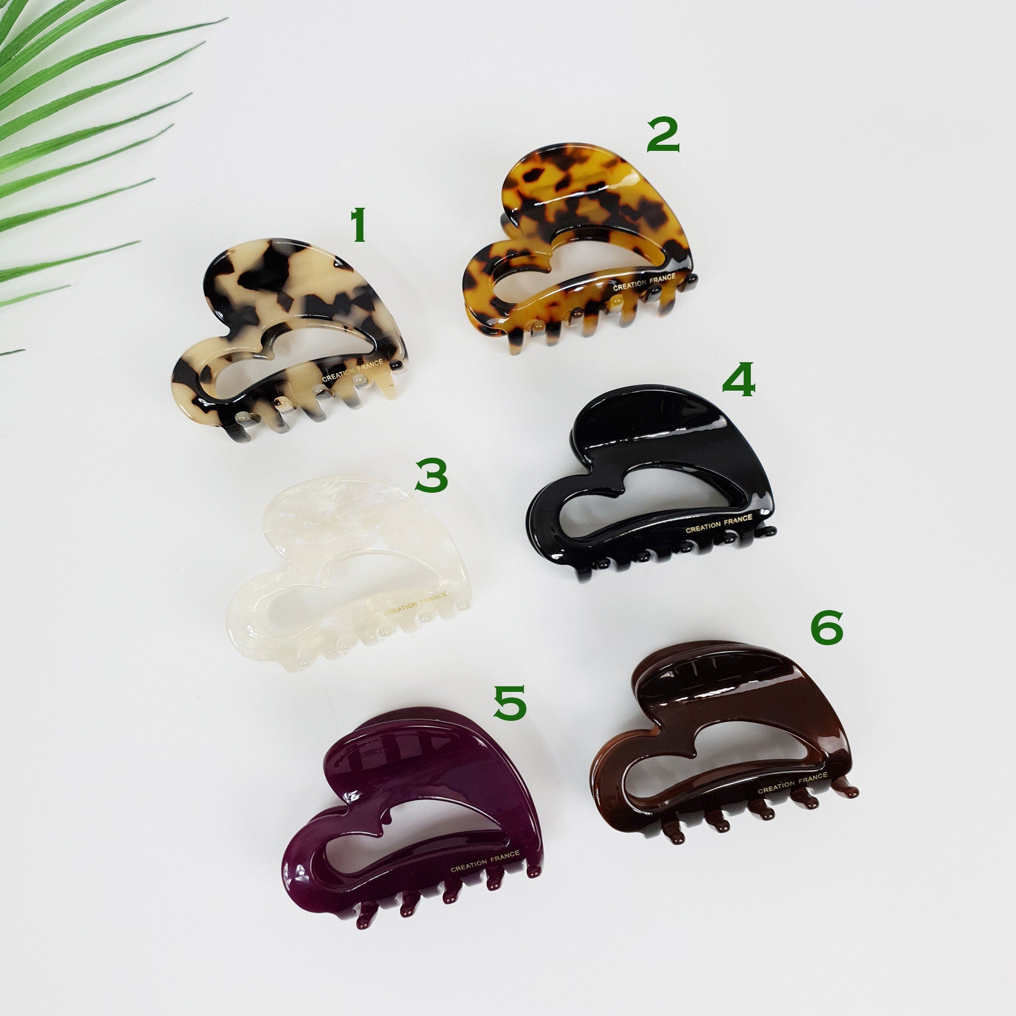 Leopard Heart Shape Small Hair Claw Clip (2.6 Inch) / Tortoise Shell French Hair Pin / Hair Barrette for Woman