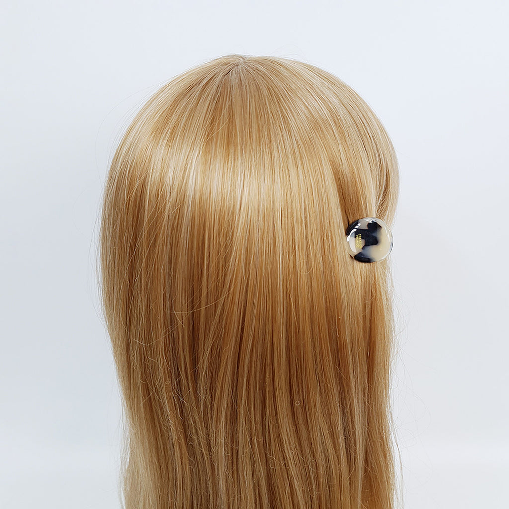 Modern Circle Mini Hair Clip Claw / Tortoise Shell Small French Pin / Hair Barrette for Woman