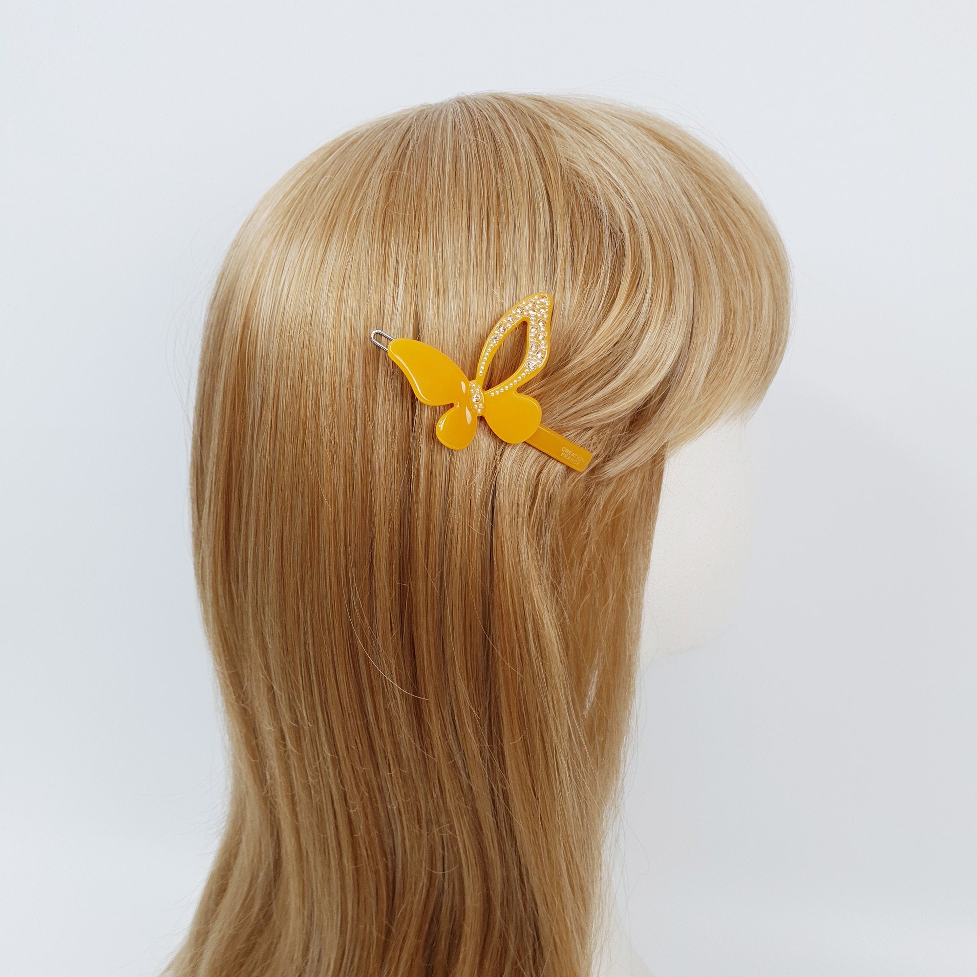 Pure Color Butterfly Bobby Pin with Cubic / Cute French Hair Pin / Hair Accessory for Woman / Bow Barrette