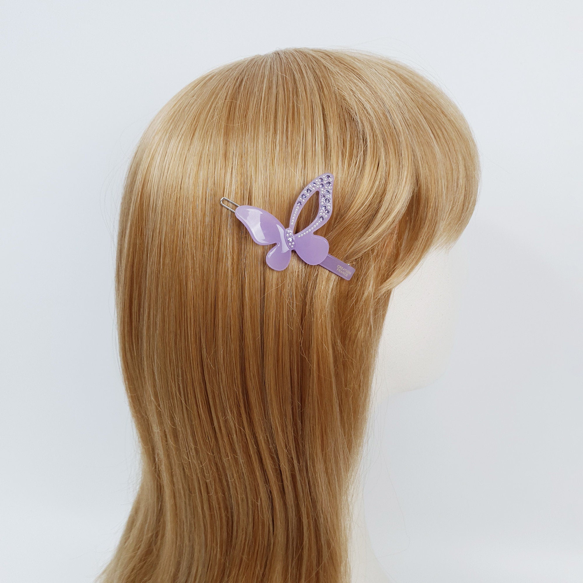 Pure Color Butterfly Bobby Pin with Cubic / Cute French Hair Pin / Hair Accessory for Woman / Bow Barrette
