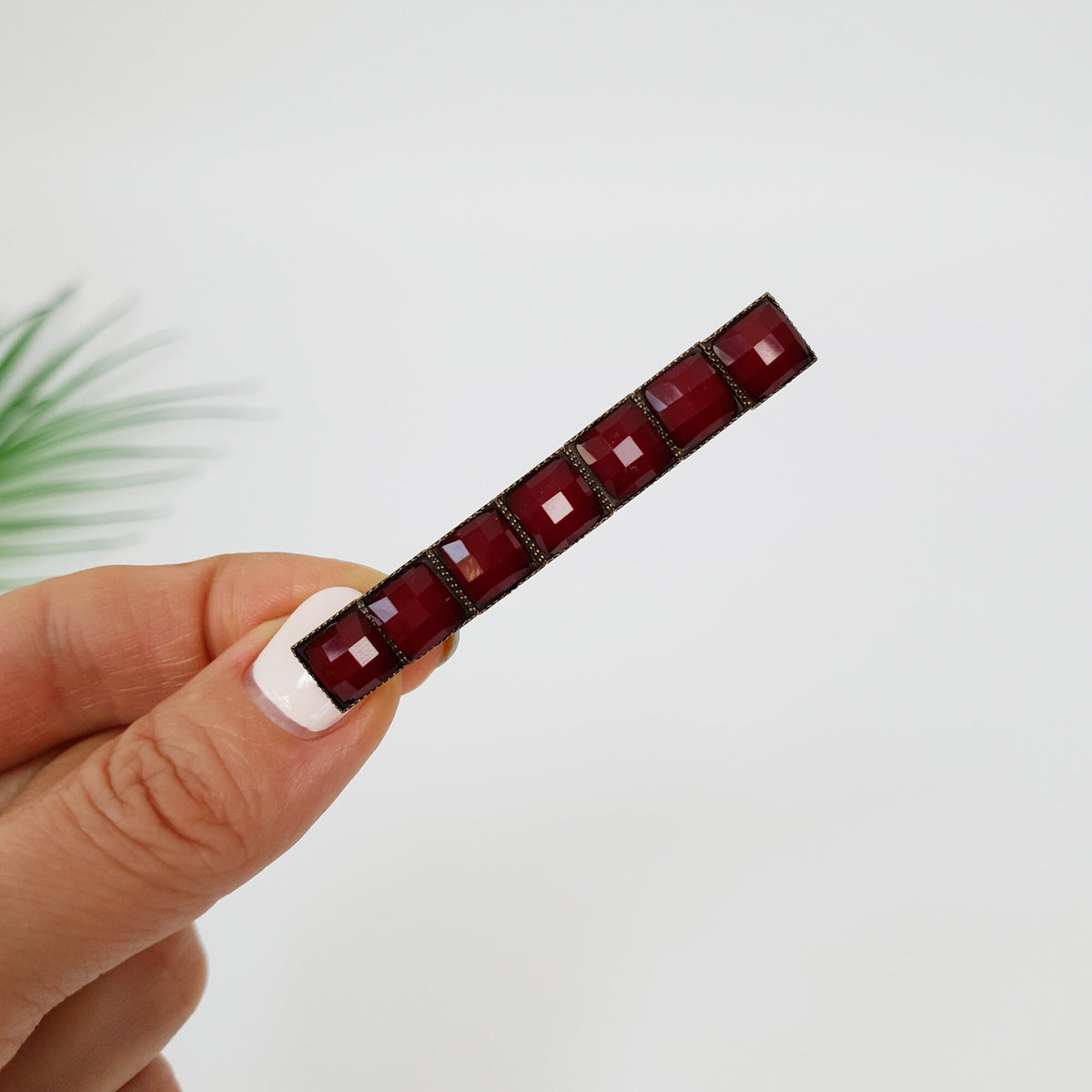 Vintage Antique Formica Mini Square Hair Claw Clip (2.4 Inch) / Vivid Color Hair Pin / Alligator Hair Clip for Woman