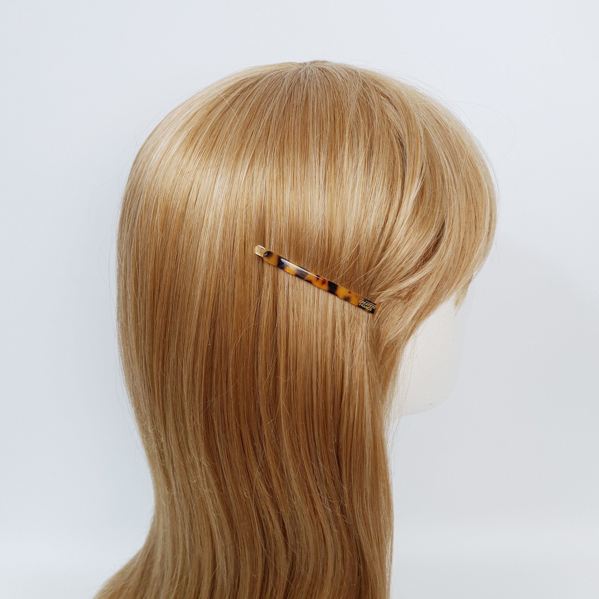 Leopard Straight Line Bobby Pin (2.4 Inch) / Simple French Hair Pin / Hair Accessory for Woman / Snap Clip for Thin Hair