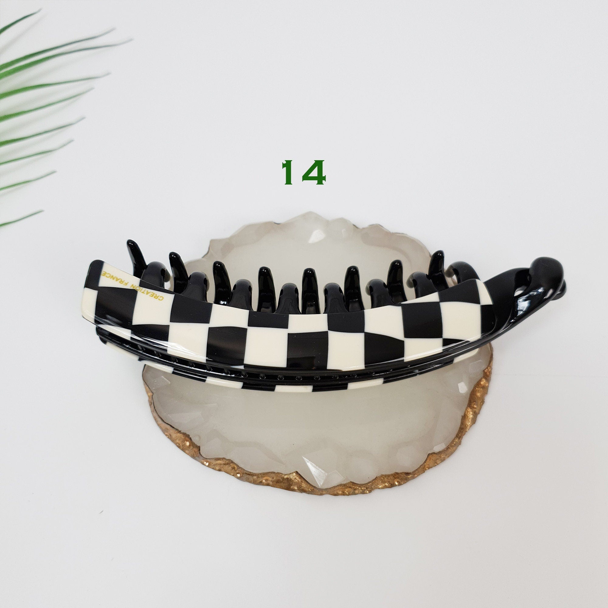 Leopard Marble Banana Claw Clip / Tortoise Shell Hair Comb Barrette / Clincher Comb Hair Accessory