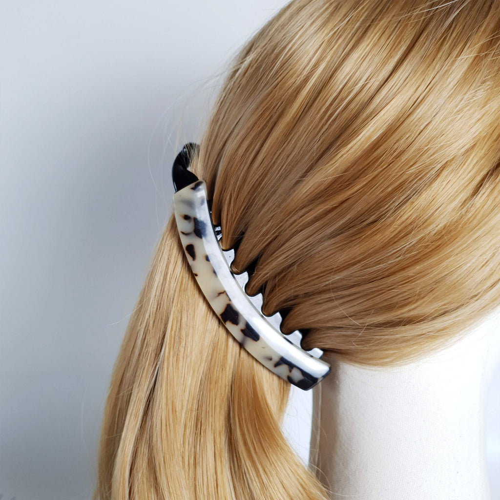 Leopard Marble Banana Claw Clip / Tortoise Shell Hair Comb Barrette / Clincher Comb Hair Accessory