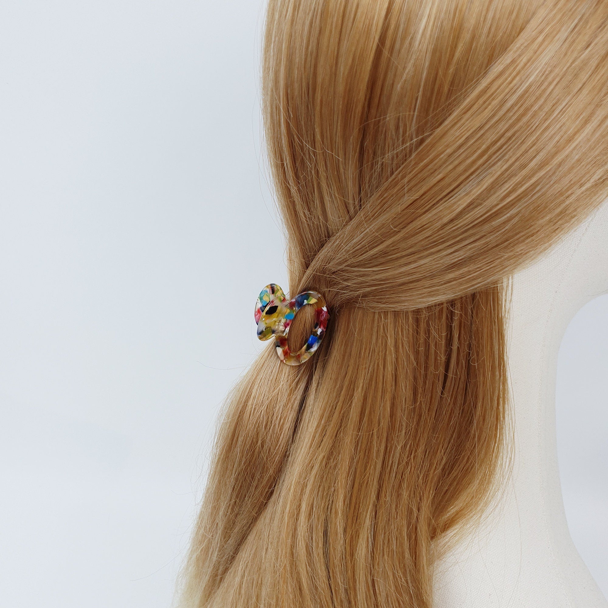 Round Small Hair Clips / Tortoise Shell French Hair Pin / Hair Barrette for Woman / Cellulose Acetate Tiny Clip