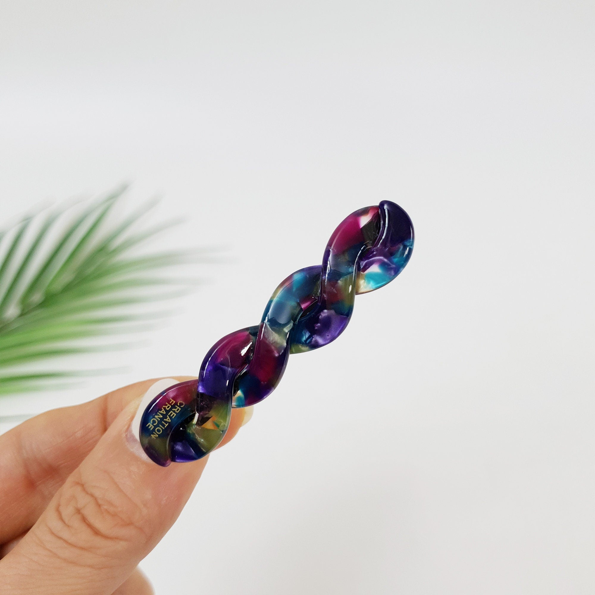 Marble Twist Mini Hair Clip (2.6 Inch) / Cute Cellulose French Hair Pin / Hair Accessory for Woman