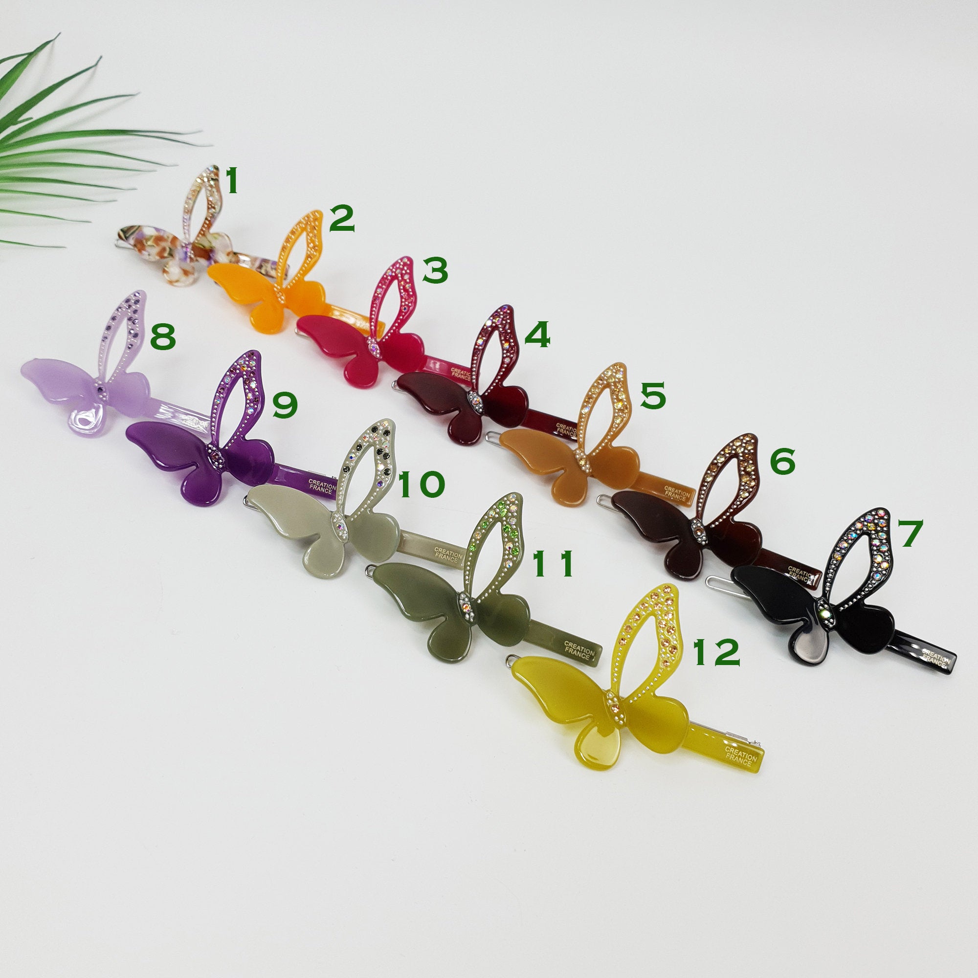 Pure Color Butterfly Bobby Pin with Cubic / Cute French Hair Pin / Hair Accessory for Woman / Bow Barrette