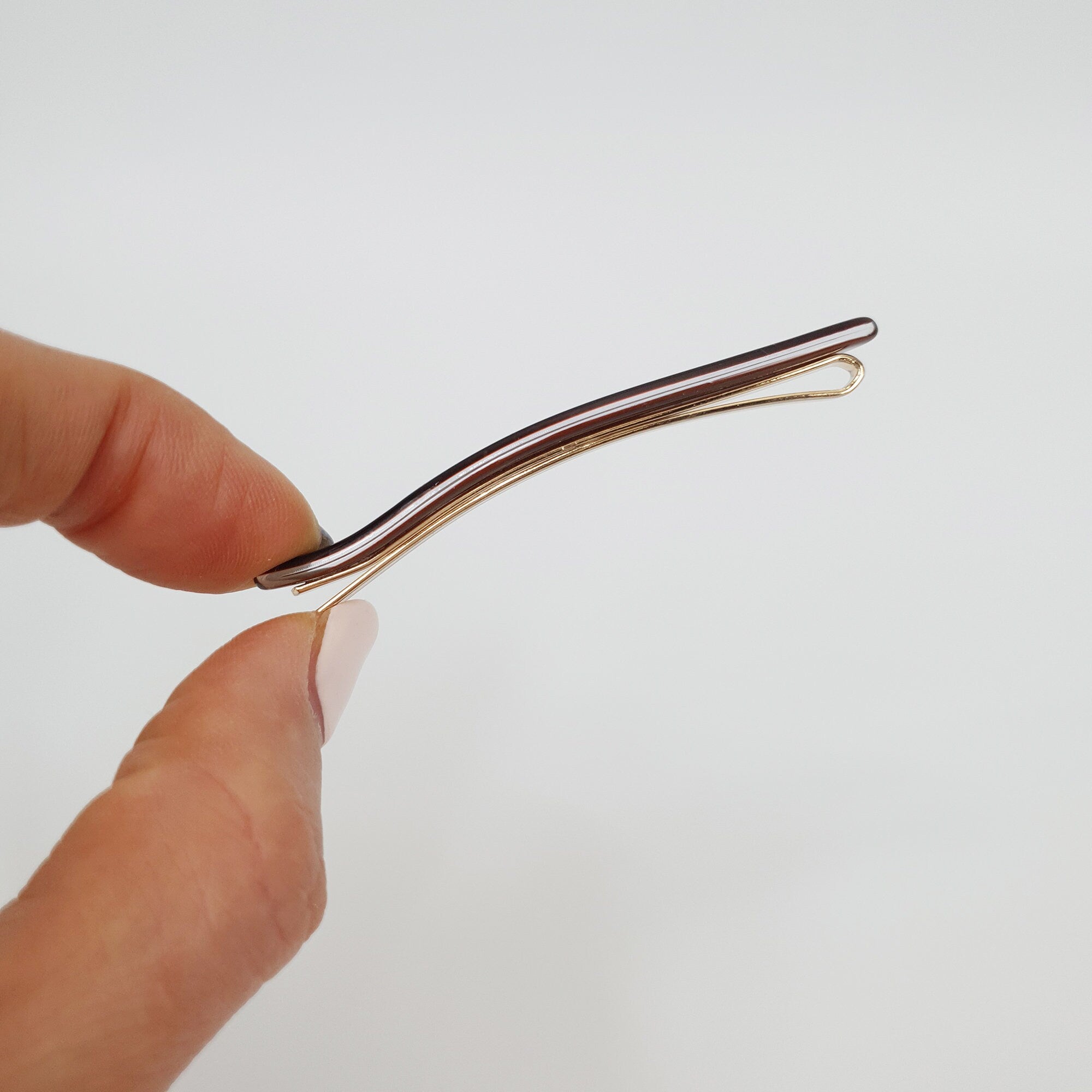 Pure Color Oval Long Bobby Pin (2.6 Inch) / Simple French Hair Pin / Hair Accessory for Woman / Snap Clip for Thin Hair