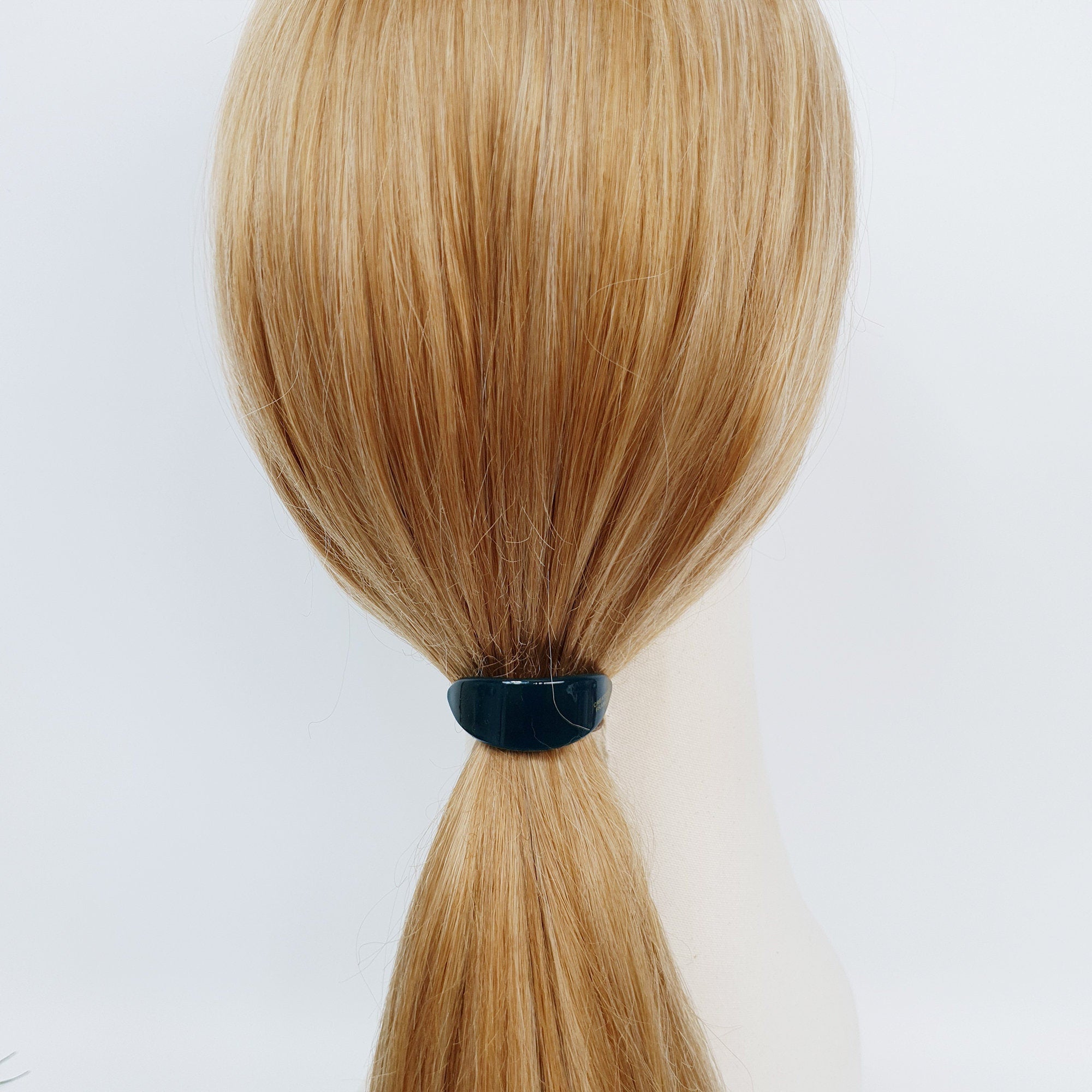 Leopard Pure Color Slim Oval Round Hair Tie / Simple Small Ponytail Holder / Hair Accessory for Woman / French Hair Pin