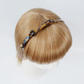 Leopard Long Ribbon Thin Headband (0.3 Inch) / Simple Line Knotted Headband / Elegant Hair Accessories for Woman / Tortoise Shell Headband