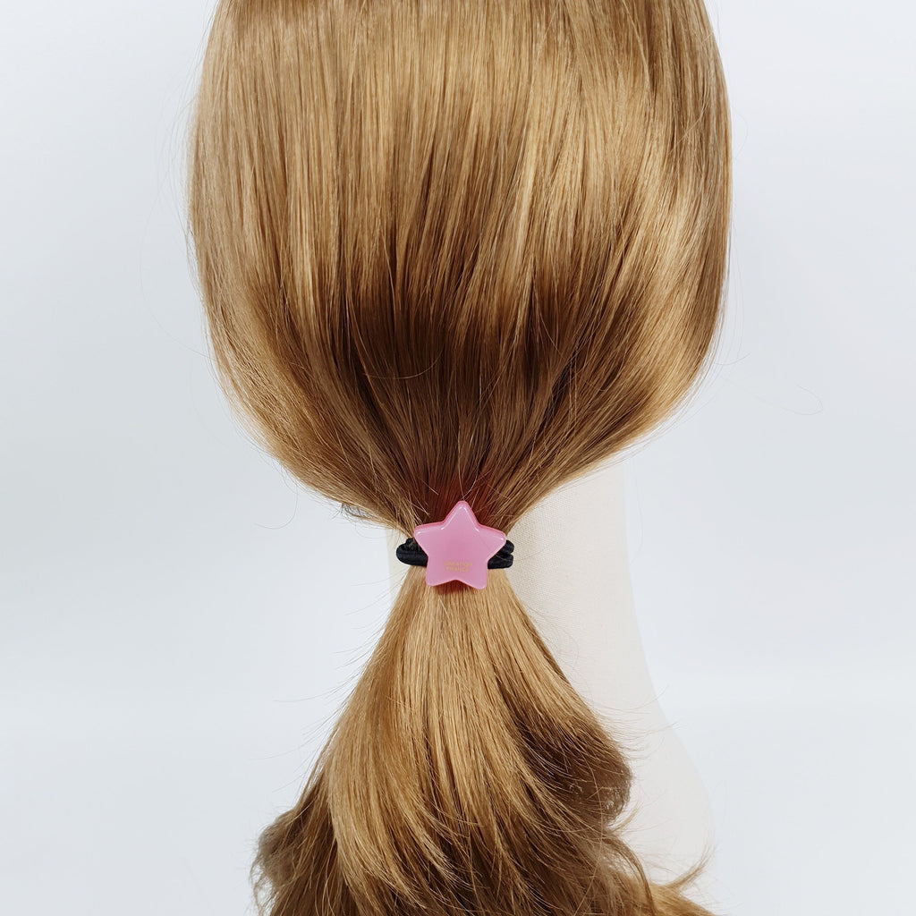 Leopard Pure Color Cute Star Hair Tie / Simple Small Ponytail Holder / Hair Accessory for Woman / French Hair Pin / Hair Scrunchy