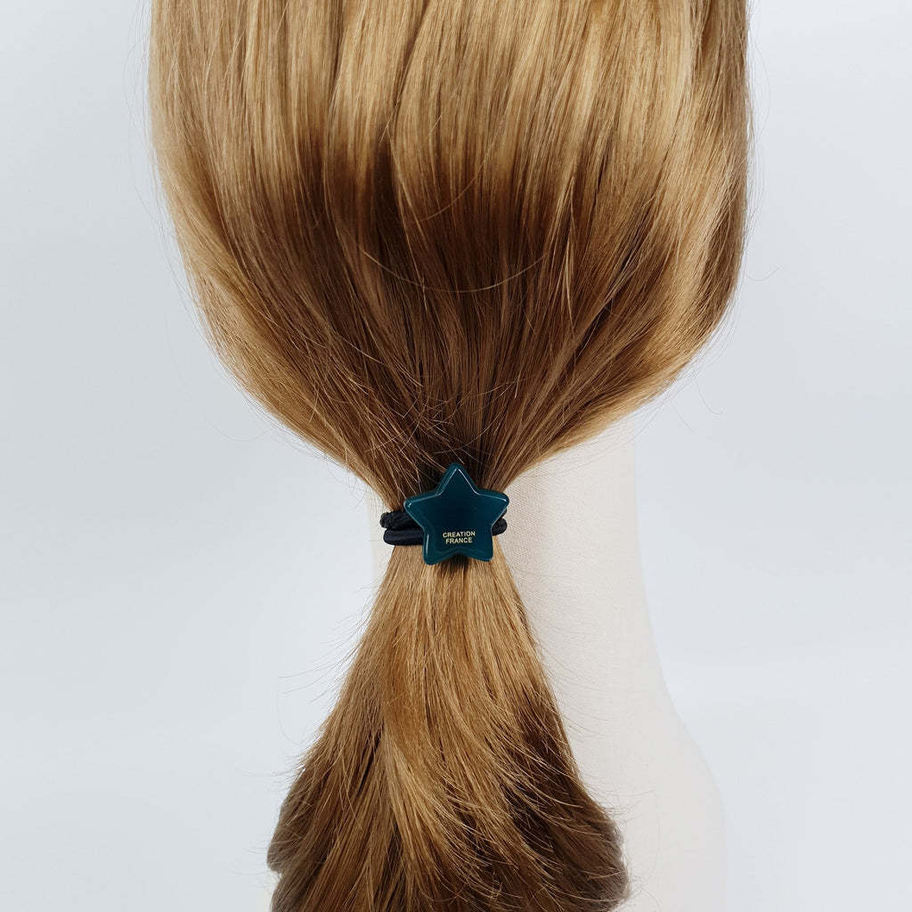 Leopard Pure Color Cute Star Hair Tie / Simple Small Ponytail Holder / Hair Accessory for Woman / French Hair Pin / Hair Scrunchy