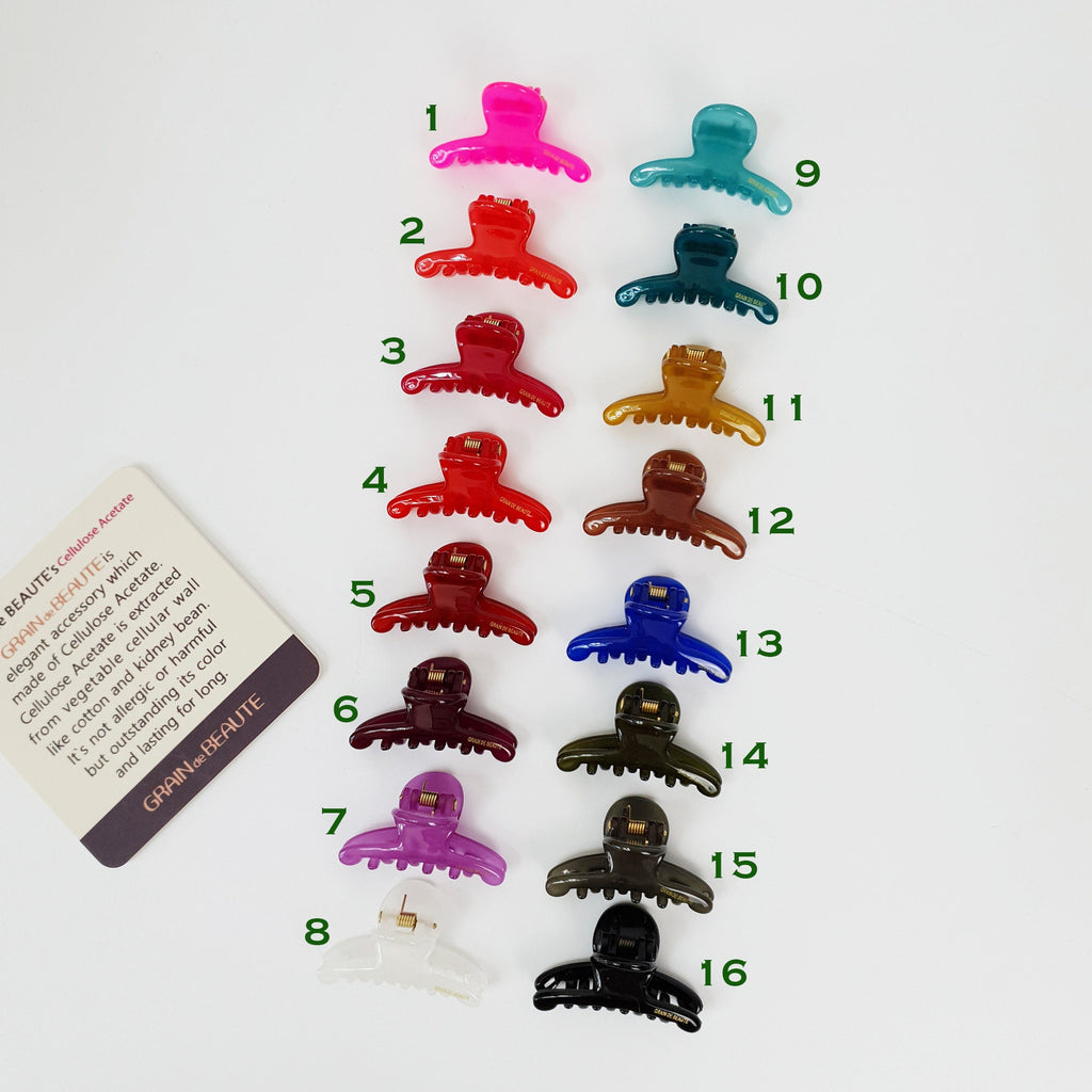 Pure Color Extra Mini Hair Clips (1.6 Inch) / Cute Small Hair Claw Clip / Hair Barrette for Woman / Octopus Hair Clip