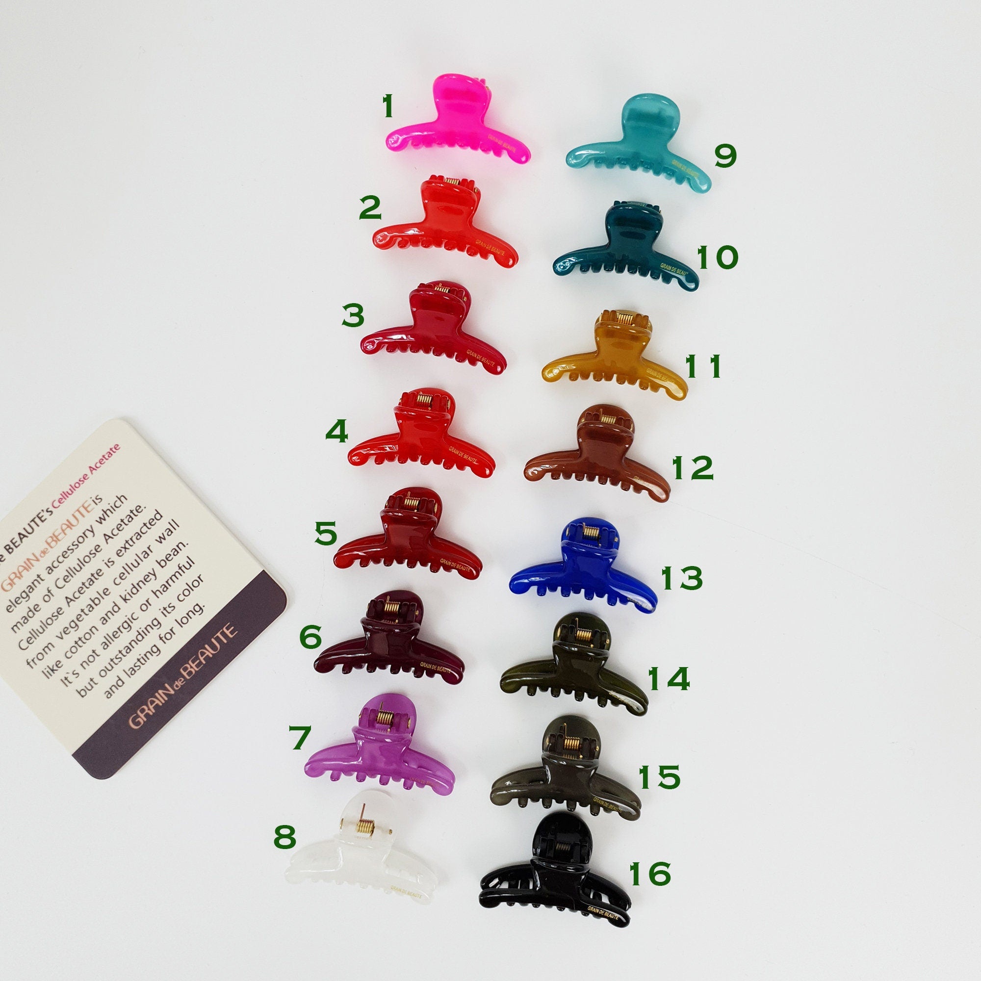 Pure Color Extra Mini Hair Clips (1.6 Inch) / Cute Small Hair Claw Clip / Hair Barrette for Woman / Octopus Hair Clip