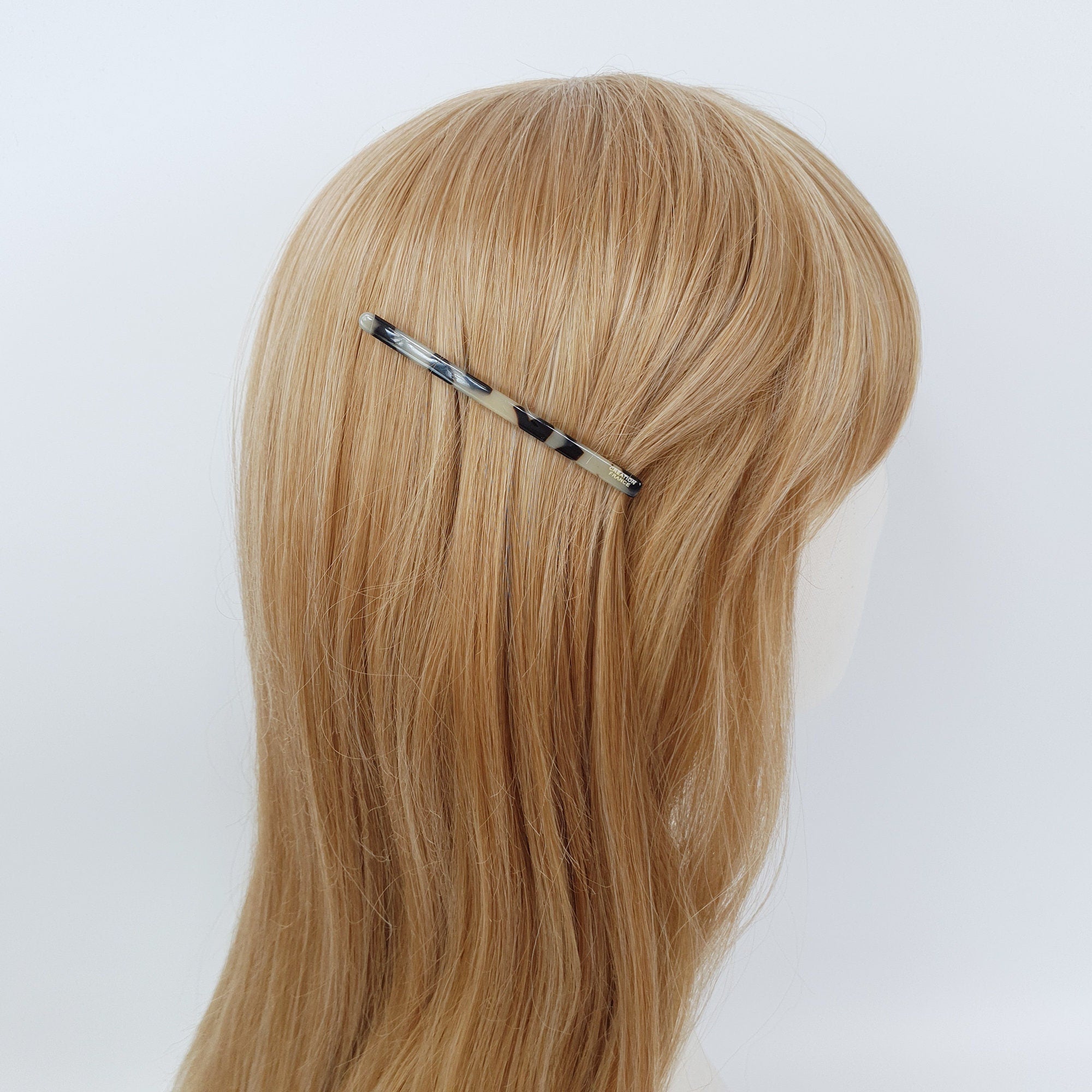 Tortoise Shell Long Bobby Pin (3.5 Inch) / Simple Line Leopard French Hair Pin / Hair Accessory for Woman / Snap Clip for Thin Hair