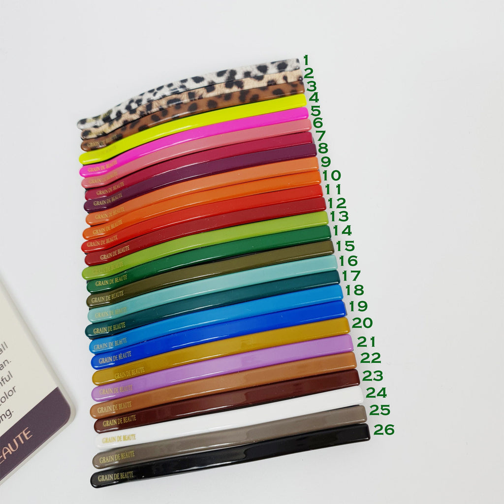 Simple Line Vivid Color Bobby Pin (3.3 Inch) / Leopard French Hair Pin / Hair Accessory for Woman