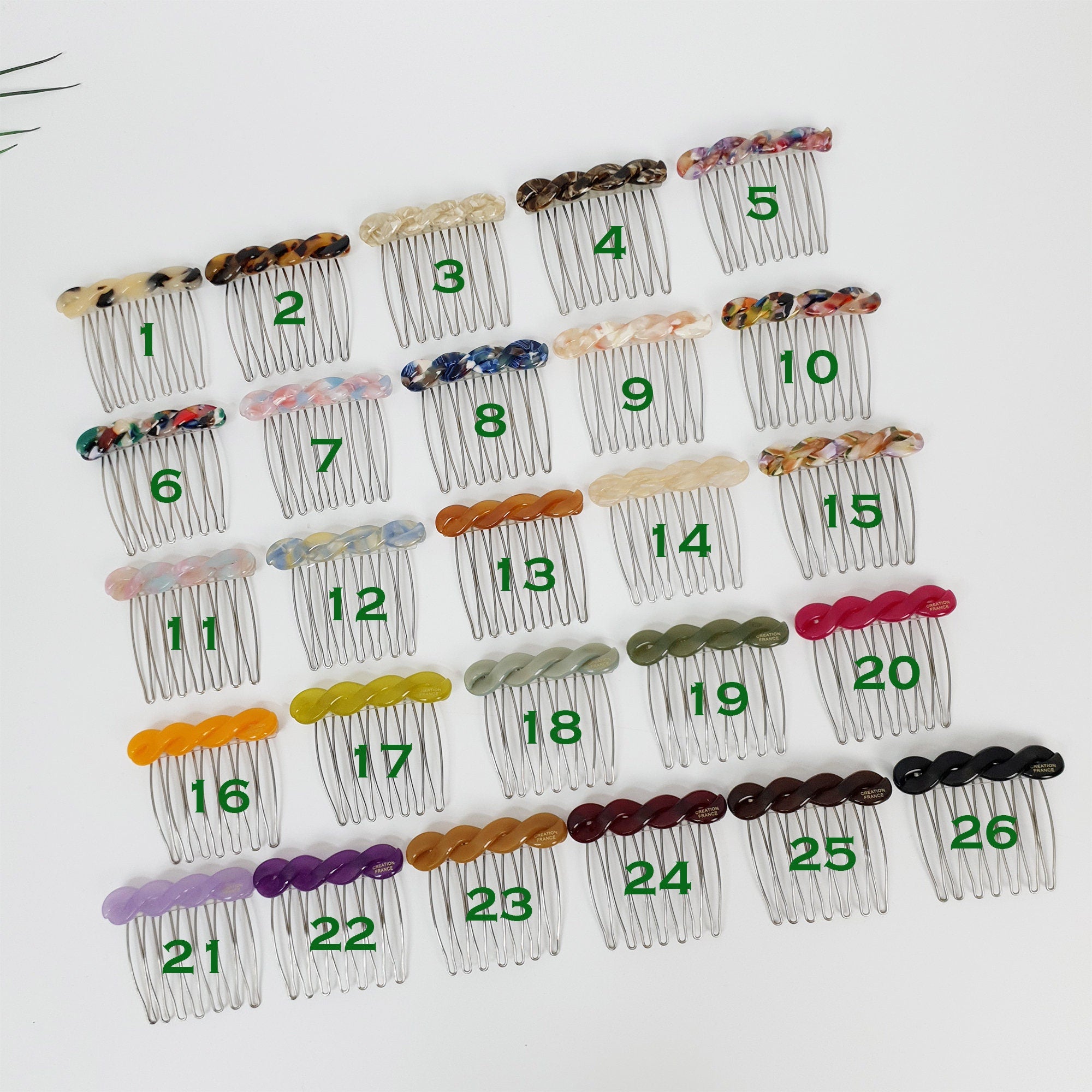 Marble Mini Twist Hair Comb Pin / Tortoise Shell French Hair Pin / Hair Fork for Woman