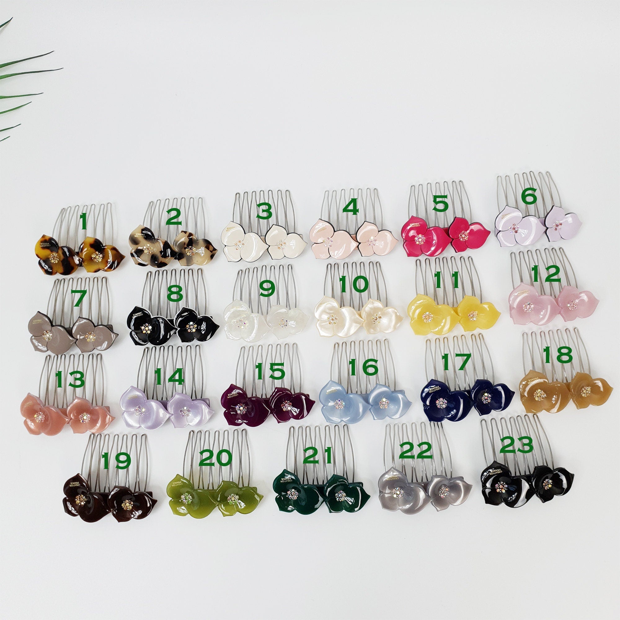 Blossom Nonslip Hair Comb Pin with Cubic / Tortoise Shell French Hair Pin / Hair Fork for Woman / Flower Hair Pin