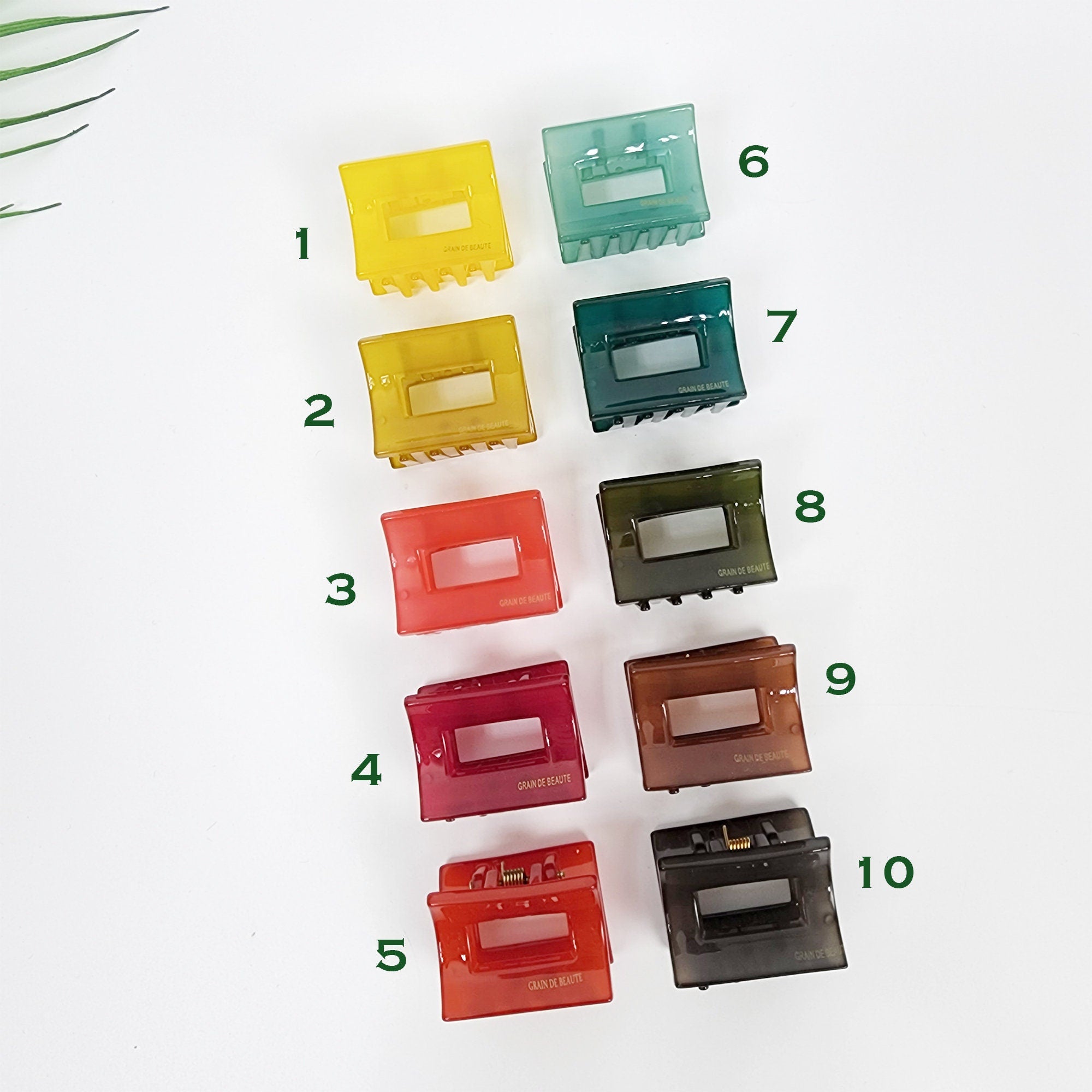 Pure Color Square Small Hair Clips / Cute Small Hair Claw Clip / Hair Barrette for Woman