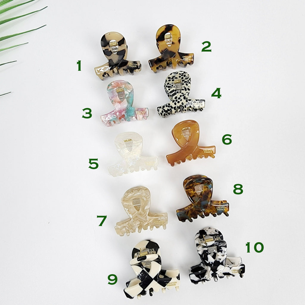 Short Twist Mini Hair Claw Clip (1.6 Inch) / Cute Small French Hair Pin / Hair Accessory for Woman / French Barrette for Girls