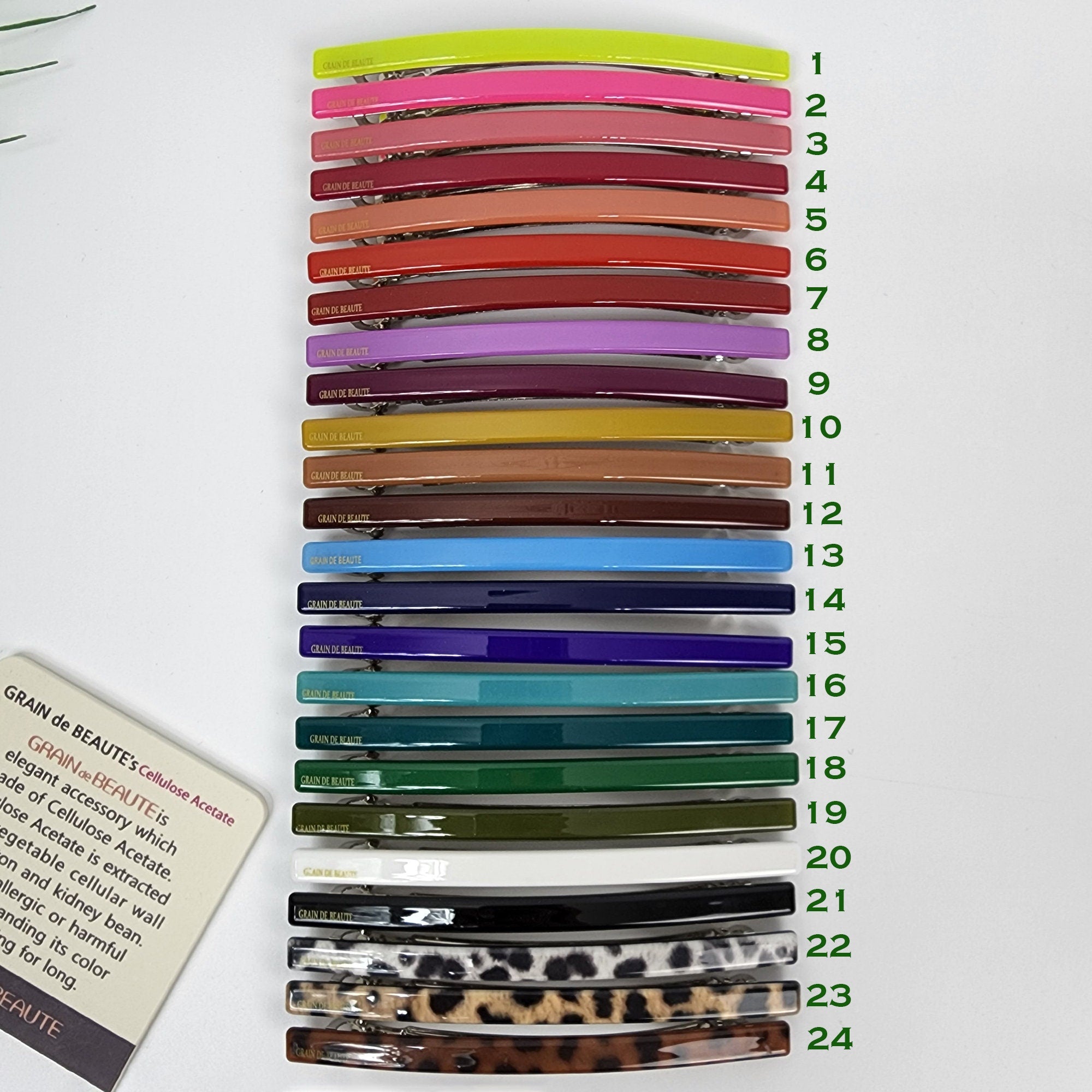 Slim Simple Line Hair Barrette (4.1 Inch) / Elegance Vivid Color Hair Pin / Hair Accessory for Woman / Automatic Hair Clip