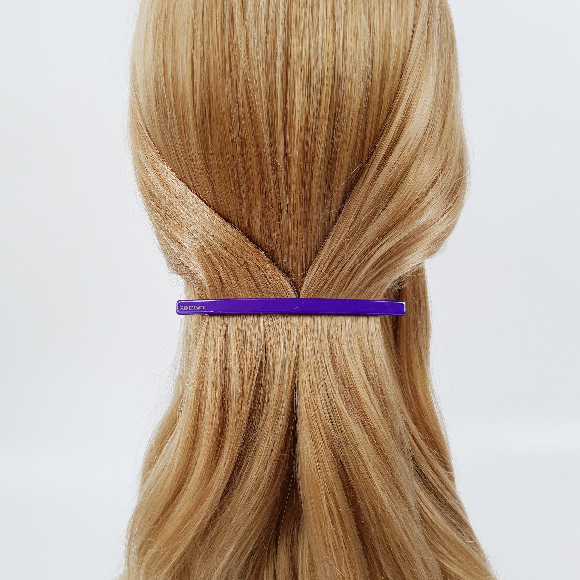 Slim Simple Line Hair Barrette (4.1 Inch) / Elegance Vivid Color Hair Pin / Hair Accessory for Woman / Automatic Hair Clip