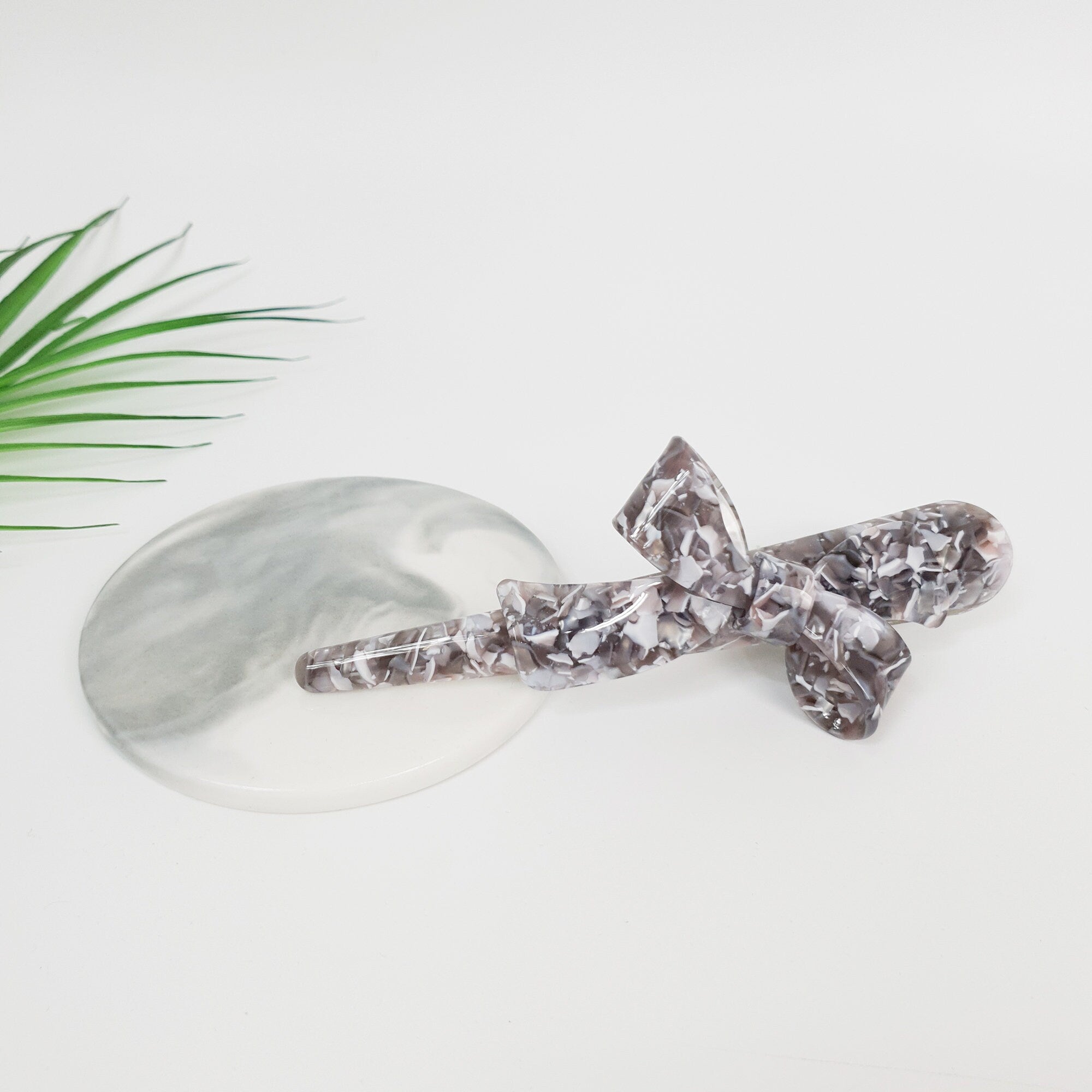 Double Ribbon Long Clip Hair Clip Claw / Luxurious Big French Hair Pin / Crocodile Hair Clip for Woman