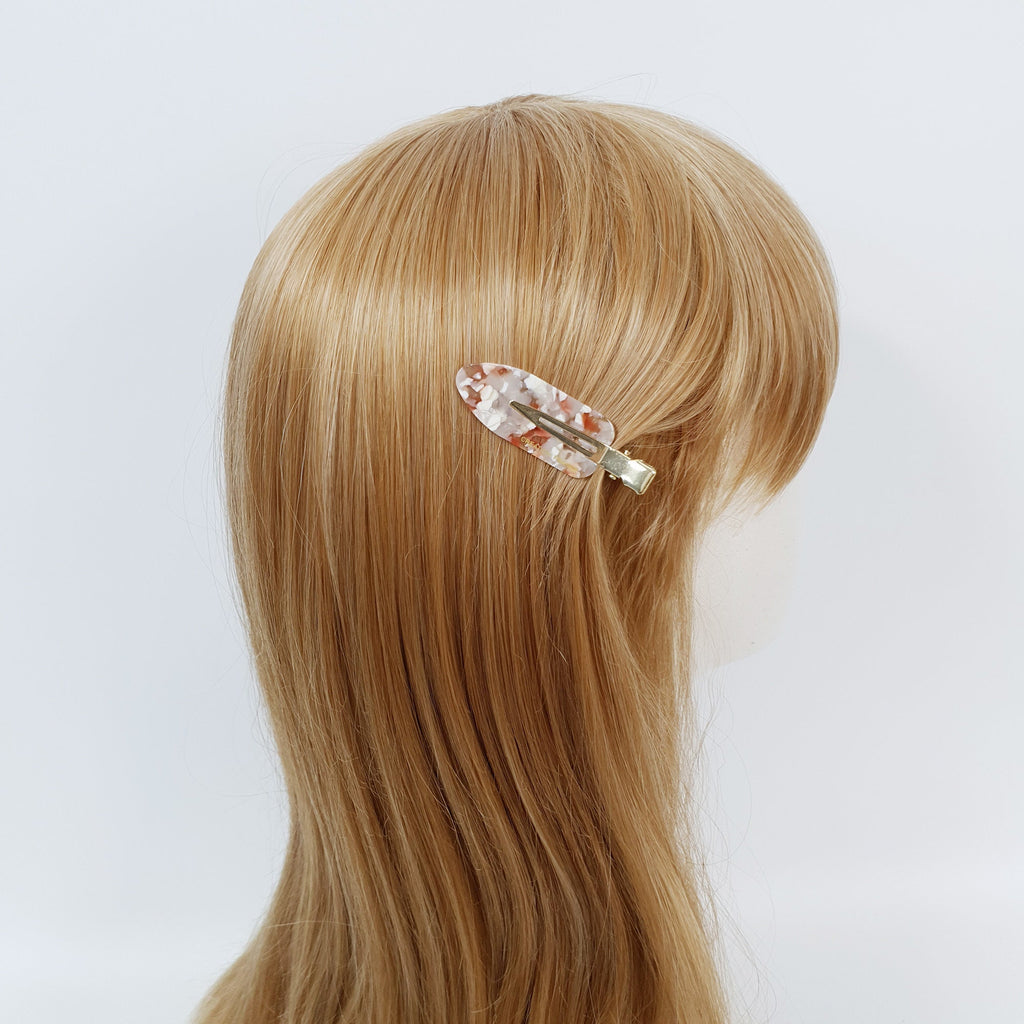 Leopard Aurora Cute Flat Back Stage Mini Hair Claw Clip / Simple Small French Hair Pin / Crocodile Hair Clip for Woman