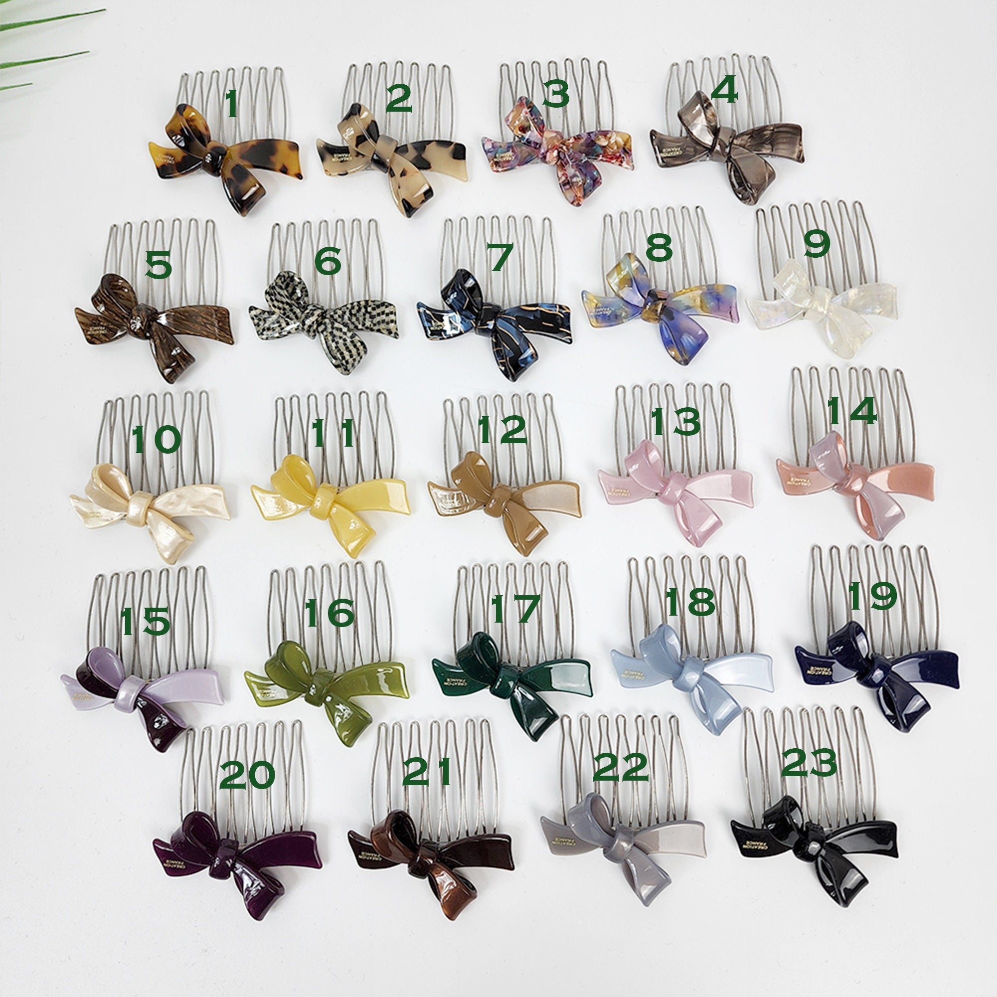 Tortoise Shell Double Ribbon Hair Comb Pin / Cute French Hair Pin / Hair Fork for Woman / French Barrette for Girls