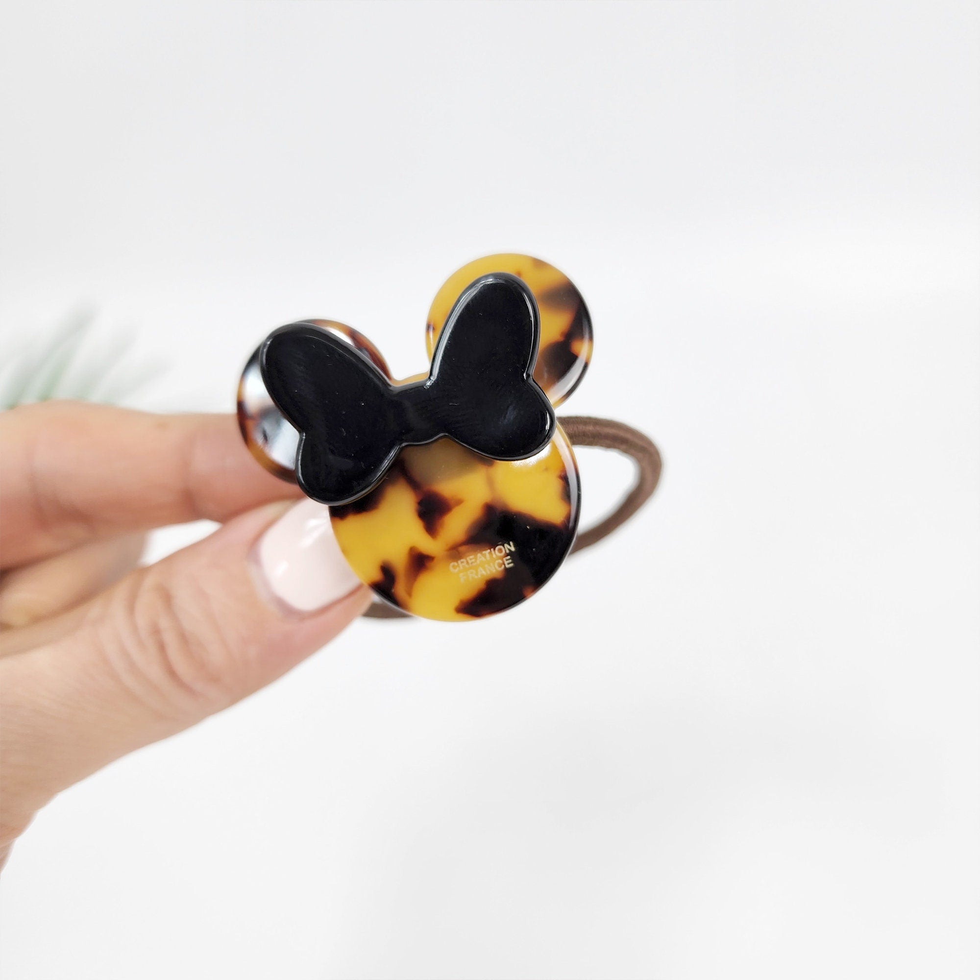 Pretty Mini Mouse Hair Tie / Cute Ponytail Holder / Hair Accessory for Woman / French Hair Pin / Hair Scrunchy