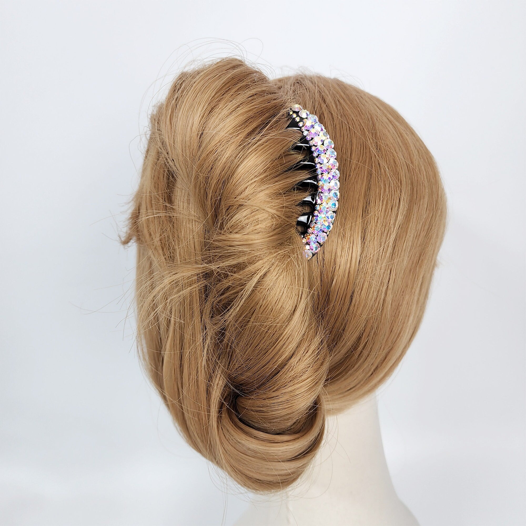 Luminous Hair Comb Pin with Cubic / Luxurious French Hair Pin / Hair Comb for Woman / Hair Fork for Thick Hair