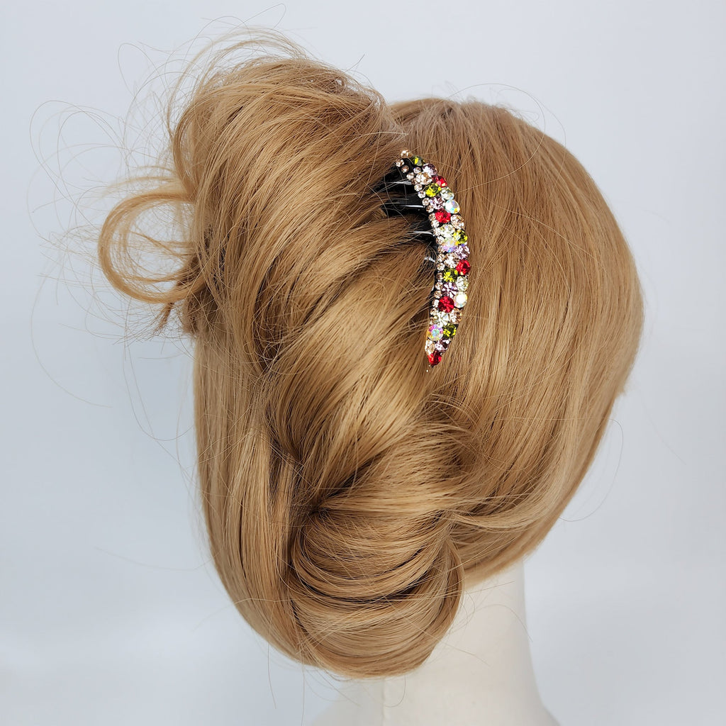 Luminous Hair Comb Pin with Cubic / Luxurious French Hair Pin / Hair Comb for Woman / Hair Fork for Thick Hair
